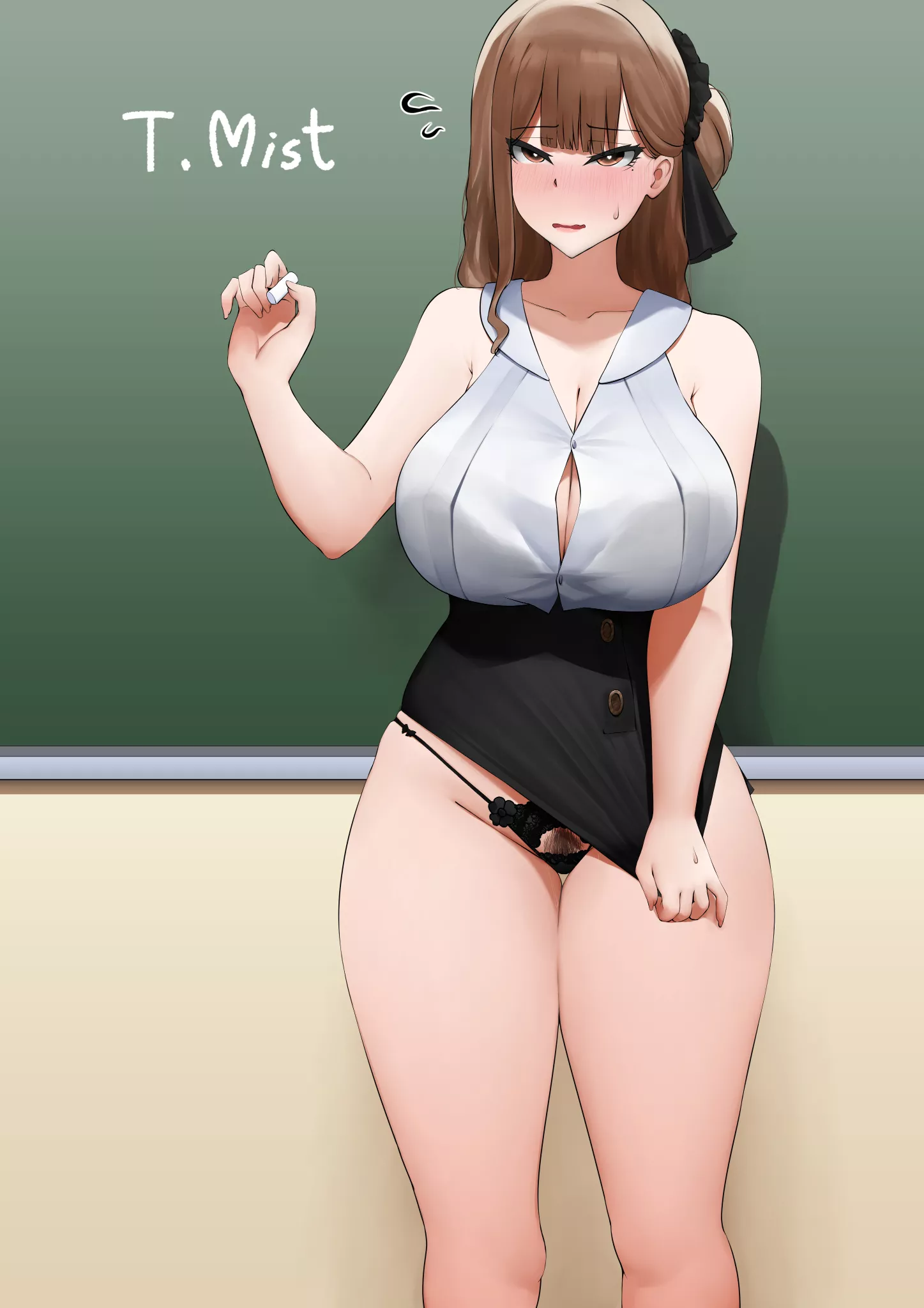 The teacher might be having trouble with her clothes posted by Extreme_Art