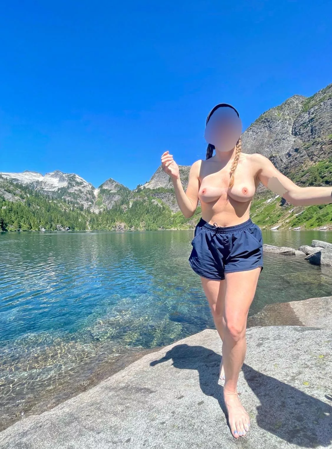 The thrill o[f] getting half-naked at an alpine lake is unmatched 💙 posted by scute69