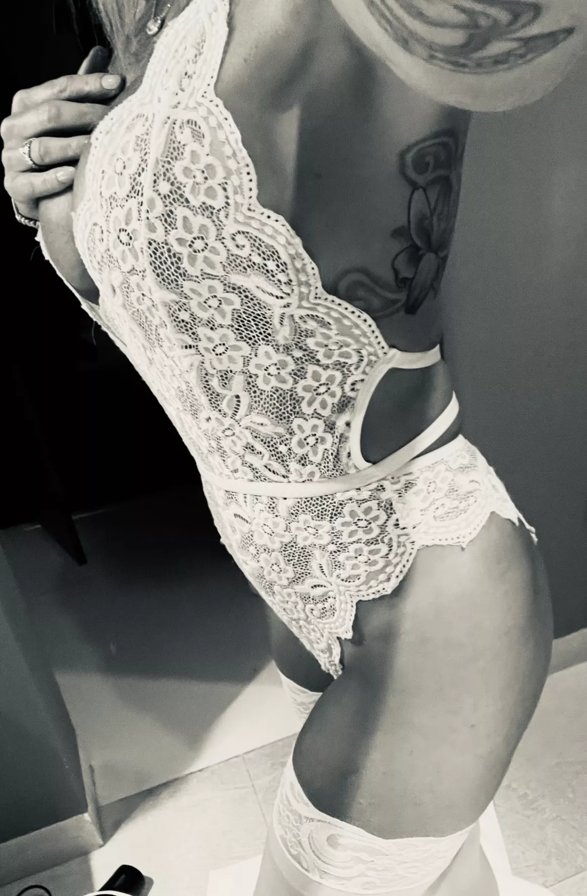 There is just something extra sexy about white lingerie and stockings!! ðŸ’•ðŸ˜ˆ posted by Paraprincess77