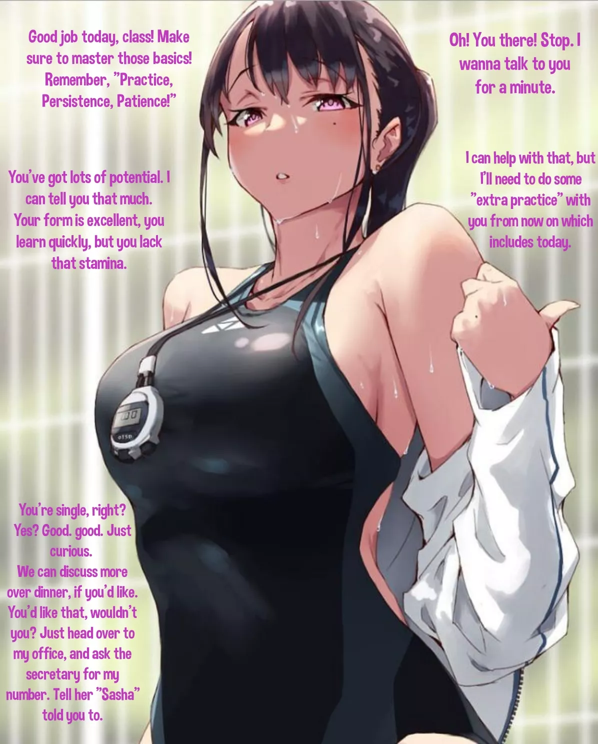 There's a bad pun to be made here... [Artist: Jonsun] [Swimsuit] [Instructor] [Female Taking The Lead] [Flirting] posted by txxxposter