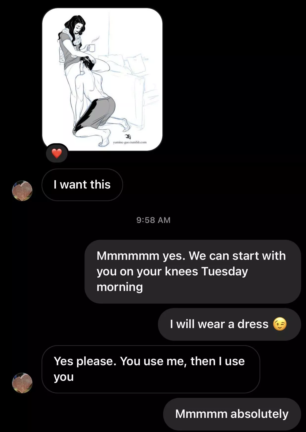 These type of messages ðŸ¤¤ posted by ChocolateCali