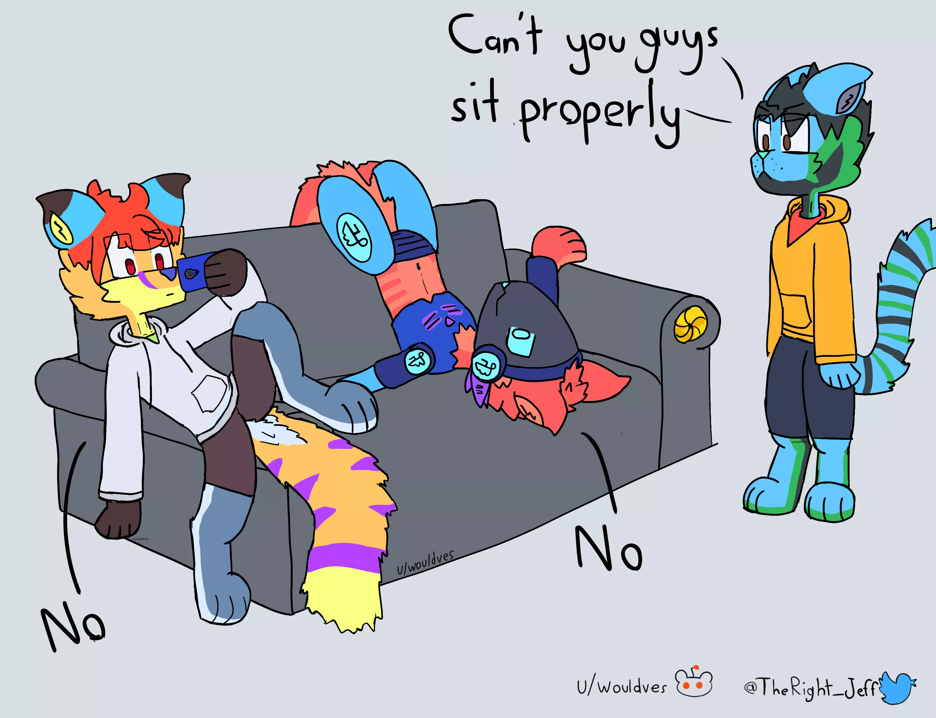 They can't sit straight (comic by me @TheRight_Jeff on Twitter) posted by wouldves