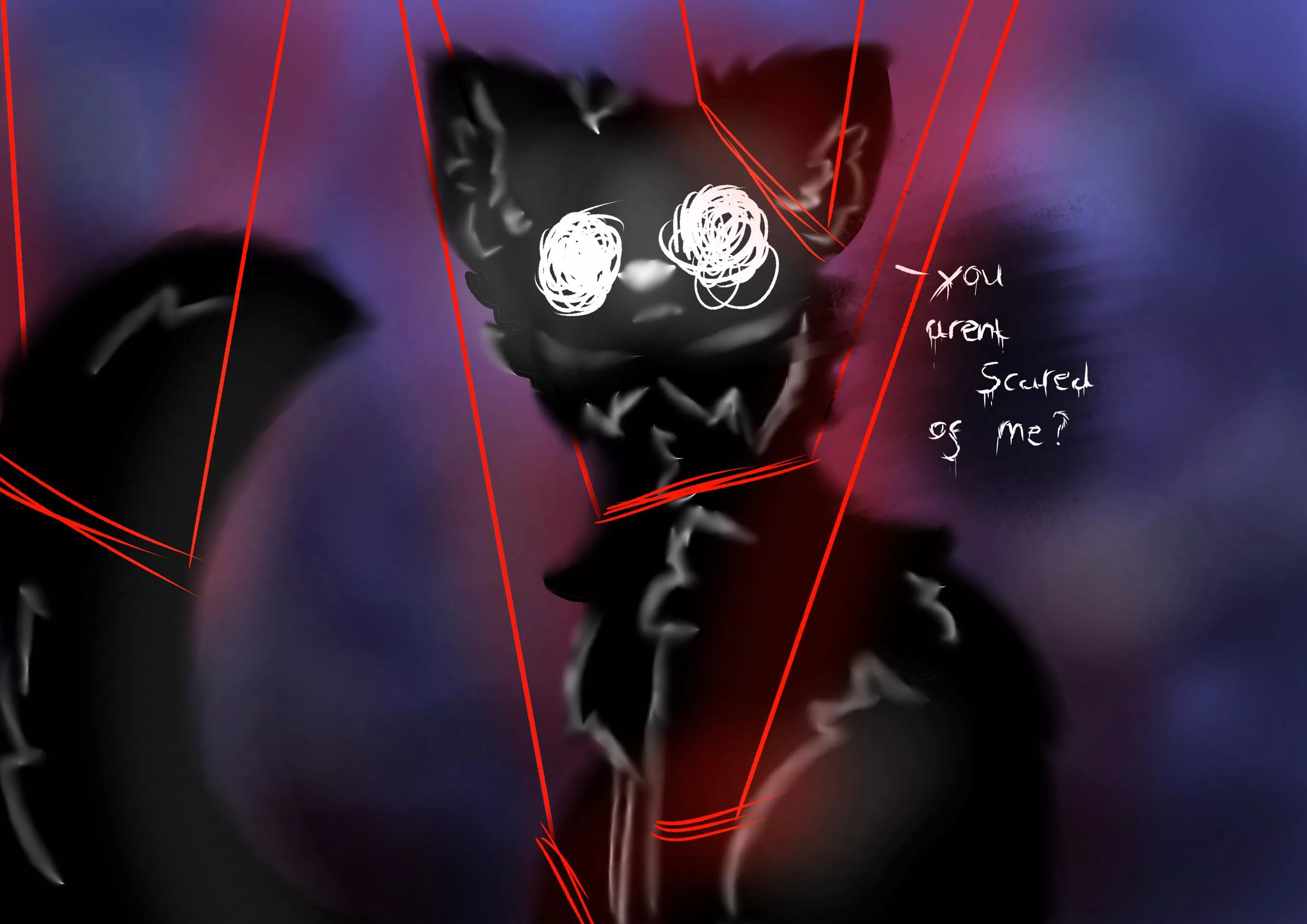 “They May look a little edgy, but trust me, they’re just a kind guy with anxiety!” Art of one of my old characters, Paranoia. posted by ThalleousPeasR