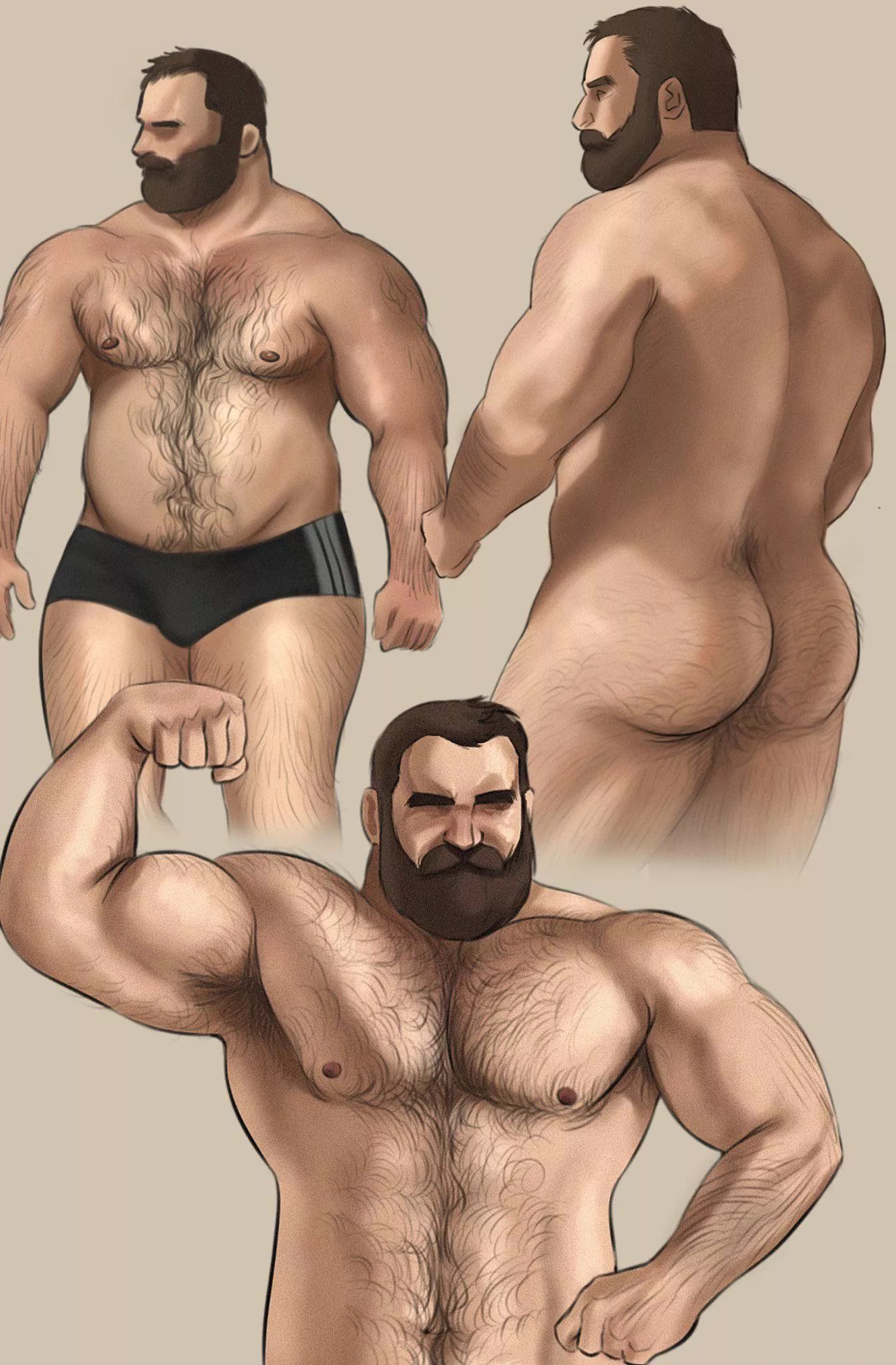 Thick muscle bear (art by me) posted by i__love_video_games