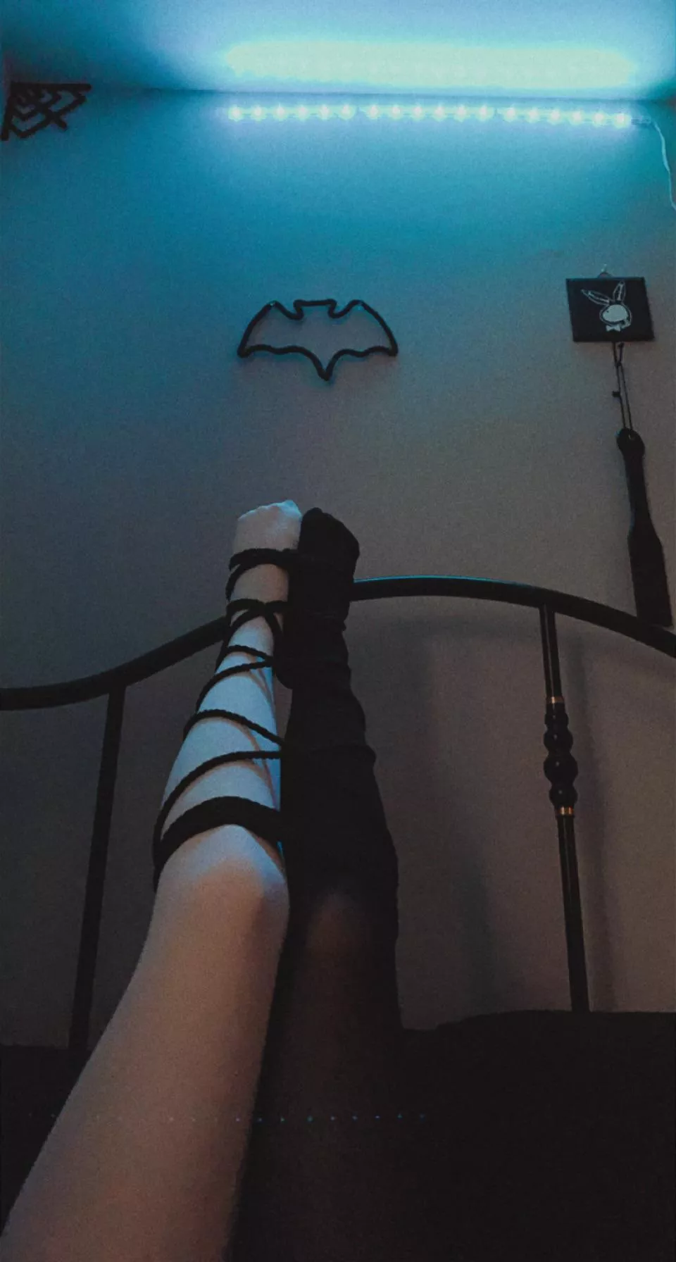 Thigh highs pair great with ropes 🖤🕸 posted by graveslvt