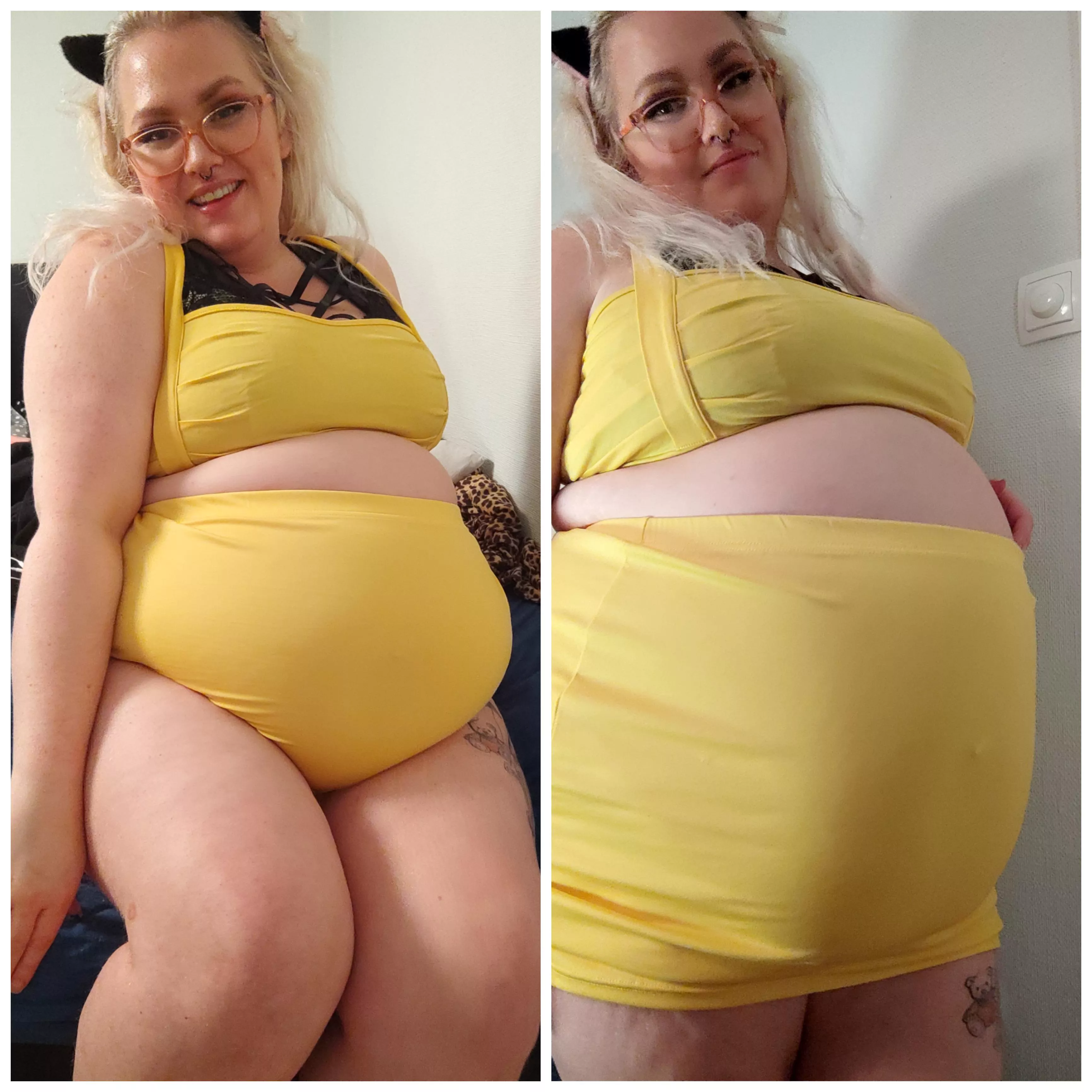 This is before and after a light snack of 6000 calories ðŸ˜³ðŸ¤­ I livestream on OF if you wanna join me sometime ðŸ¥°ðŸ’— posted by swedishbutterball