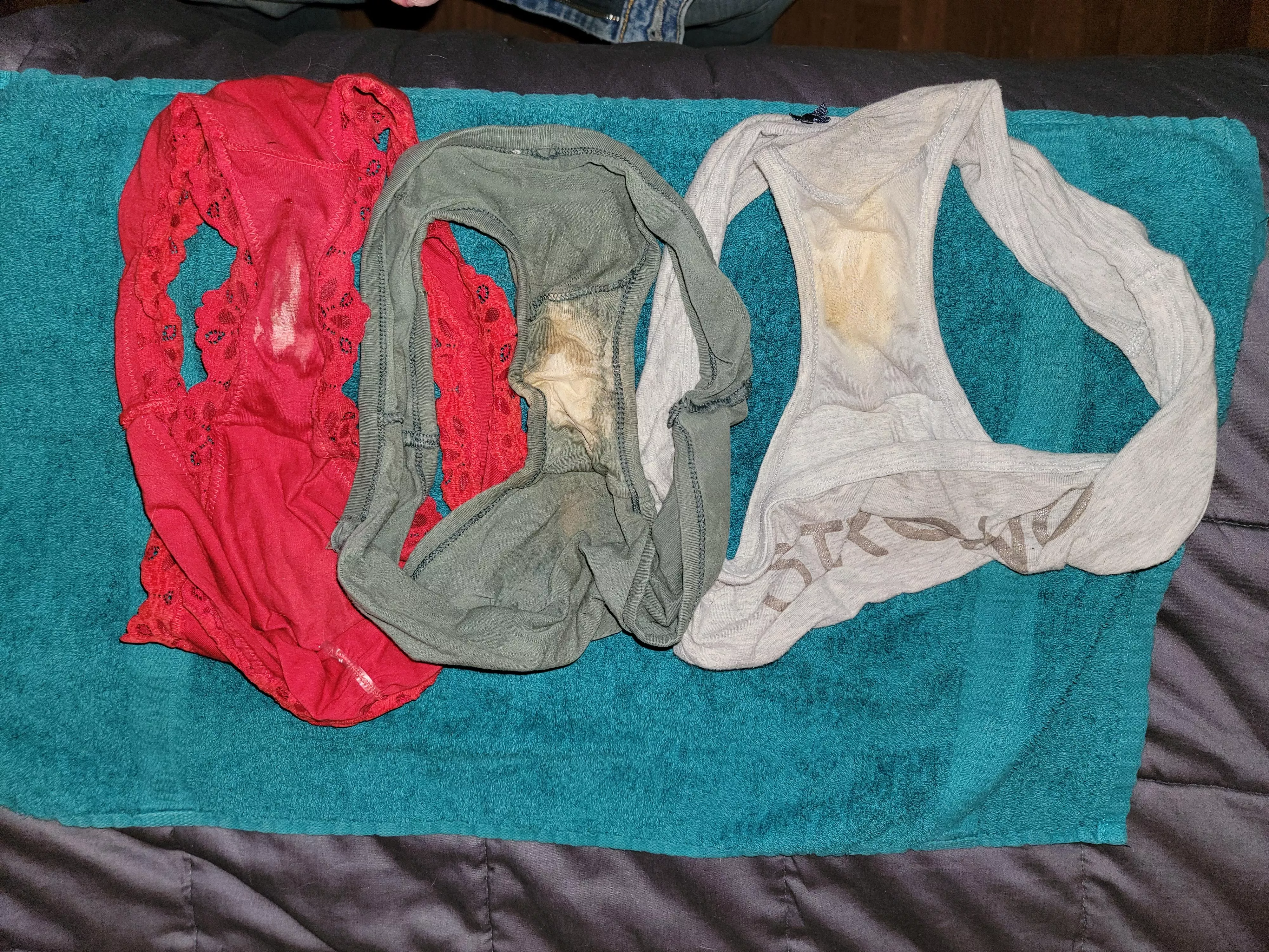 Three pairs of wife's dirty panties posted by smalldickhubby2020