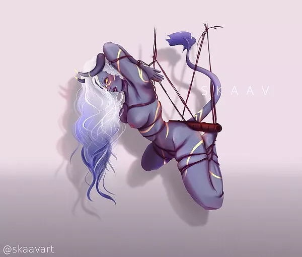 Tiefling shibari / bondage by SkaavArt posted by ManonHentai