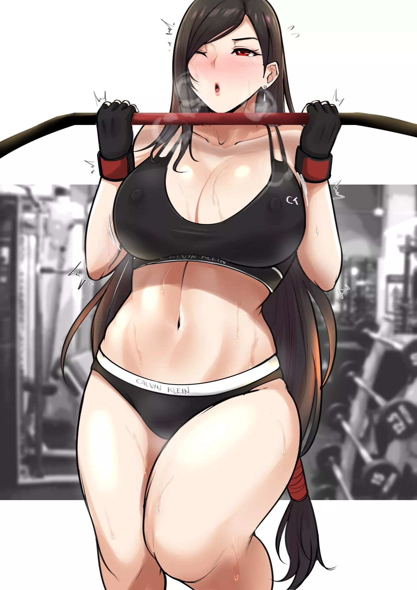 Tifa doing pull ups [Final Fantasy] posted by ReleaseMySoul_