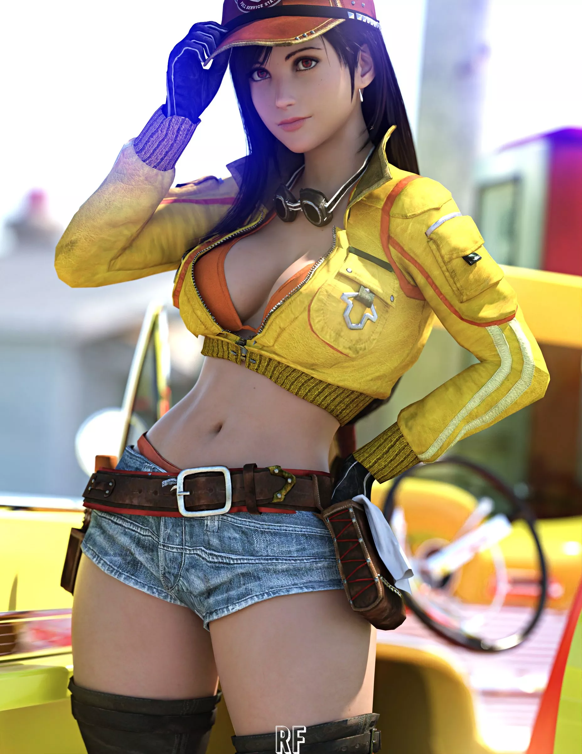 Tifa dressed as Cindy (Rude Frog) posted by Kuro-Oji