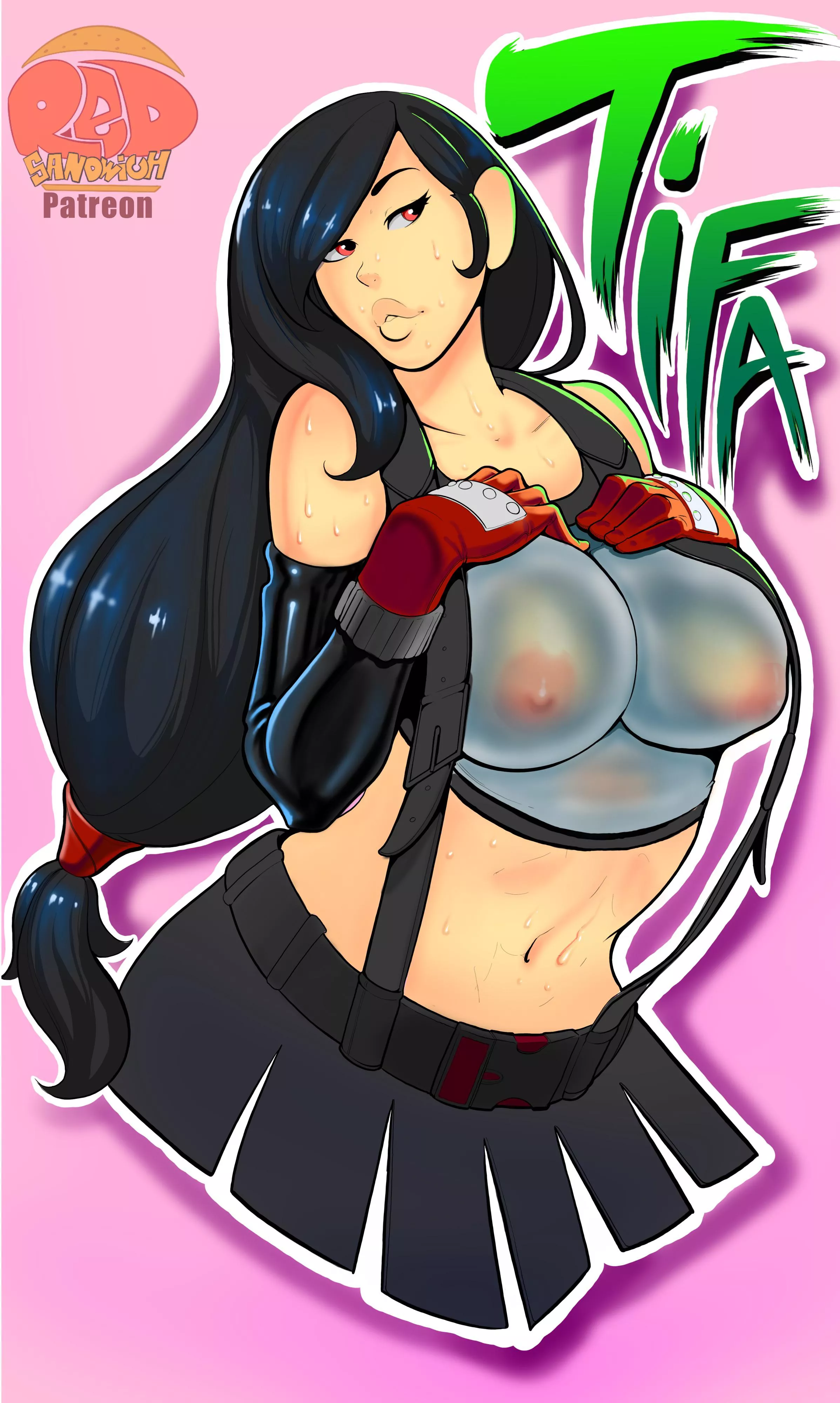 Tifa got her shirt all wet posted by lobatta