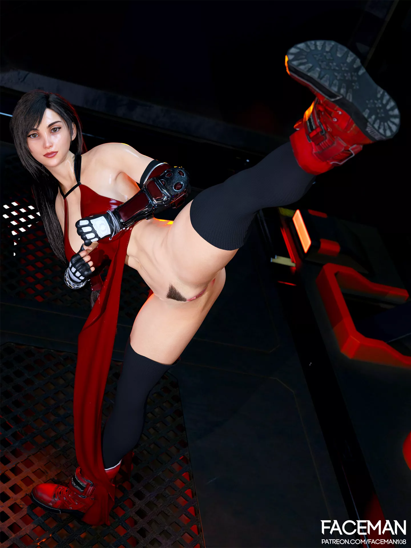 Tifa high-kick (Faceman) posted by Kuro-Oji