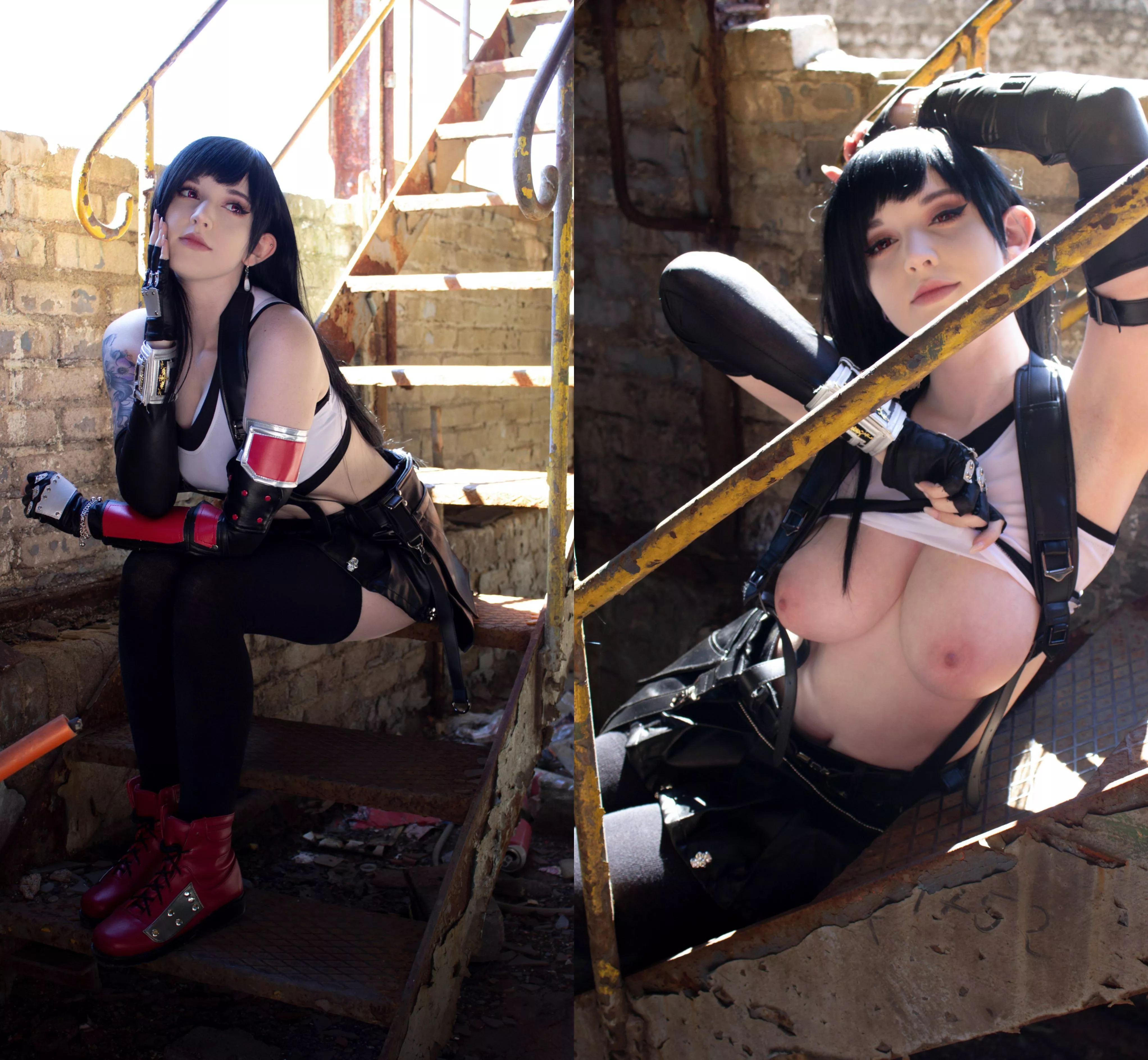 Tifa Lockhart On/Off cosplay by EnaFox posted by [deleted]