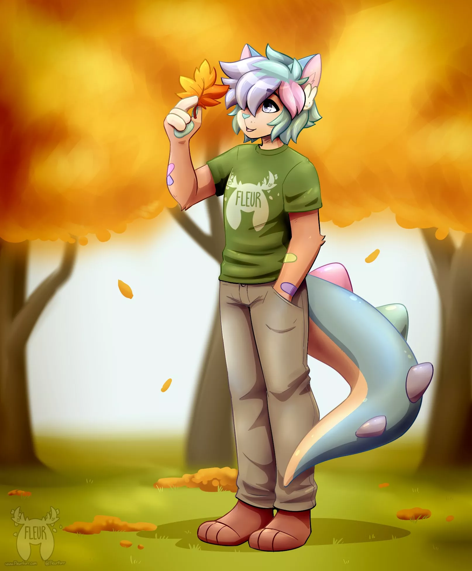 Time for fall! (Art by me: Fleurfurr on Twitter) posted by Fleurfurr