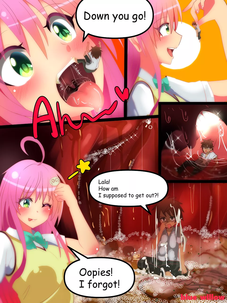 To LOVE-Ru Vore by blue_willow [Oral Vore][F/M][Macro][Unwilling] posted by MasterOfCooming