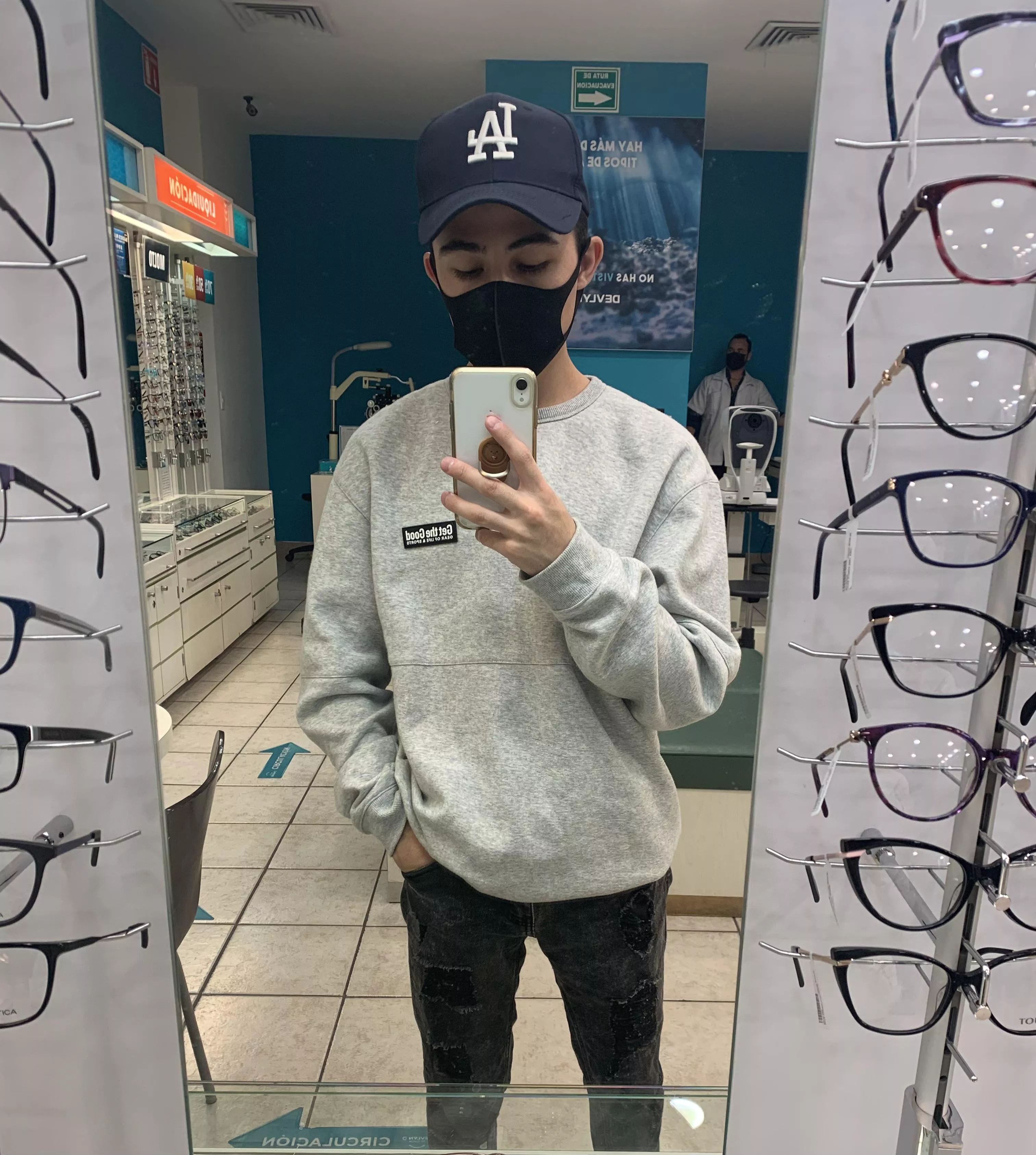 Today helping a friend choose glasses at the mall. 21 hmu, I’m bored af posted by Dannherz