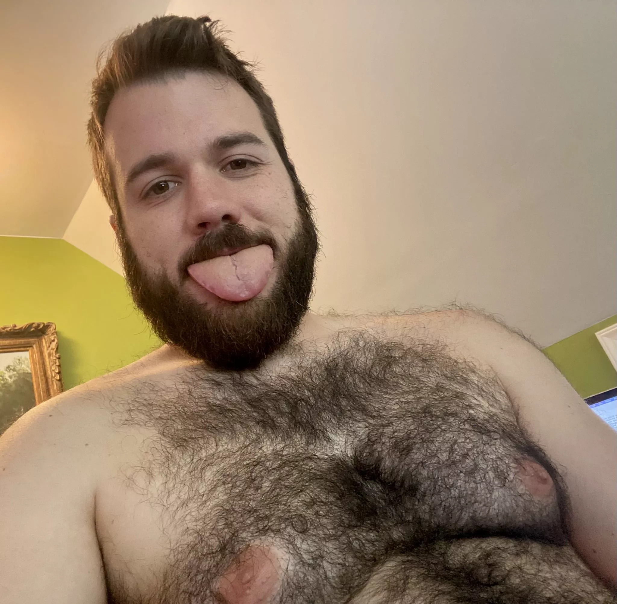 Tongue out. Nipples out. posted by NCWolfieCub