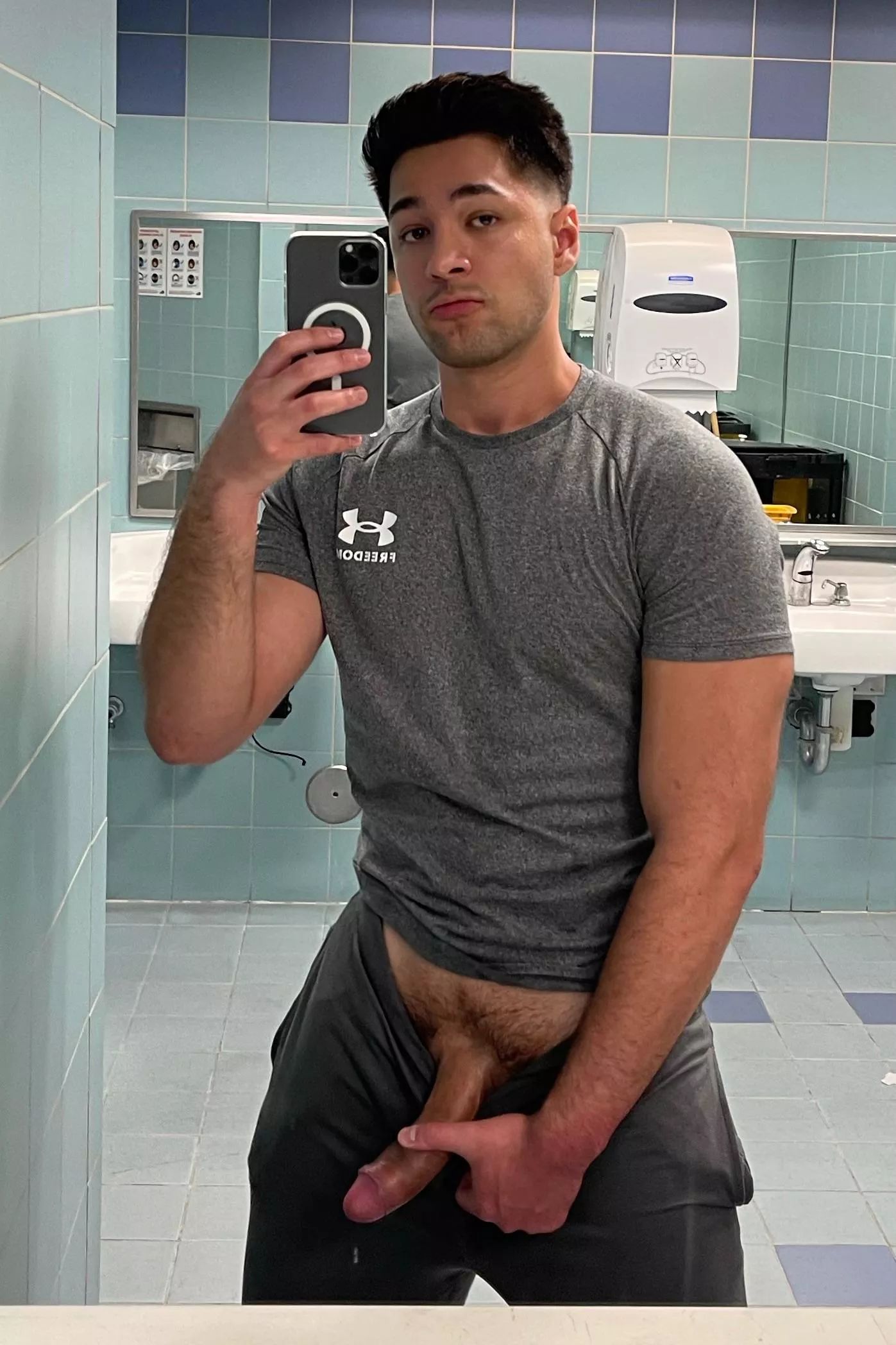 Took him out for a quick selfie in the restroom posted by tripodtouch