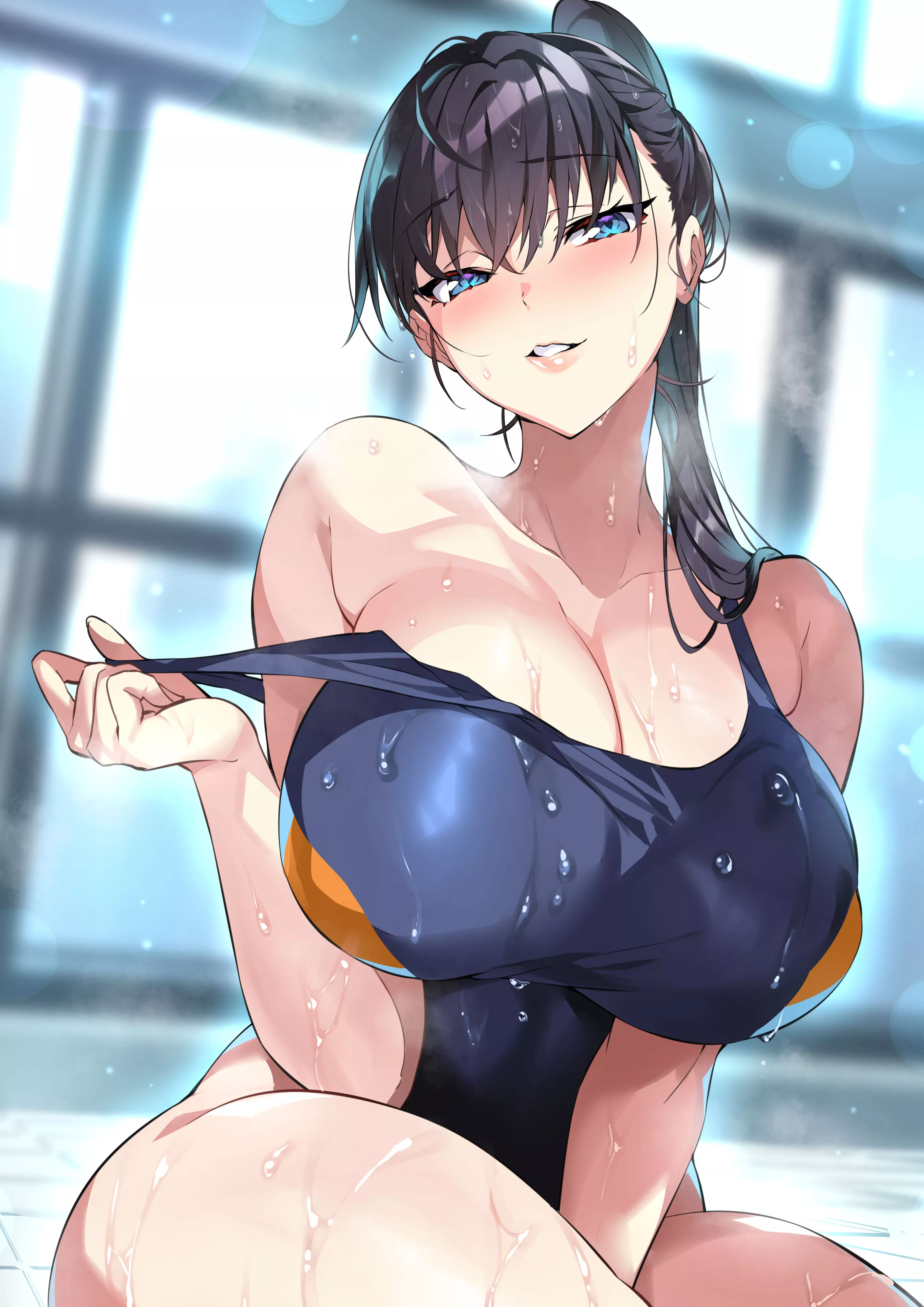 Toudou Akira Swimsuit Pull Wet (Senri Gan) [World's End Harem] posted by sequence_string