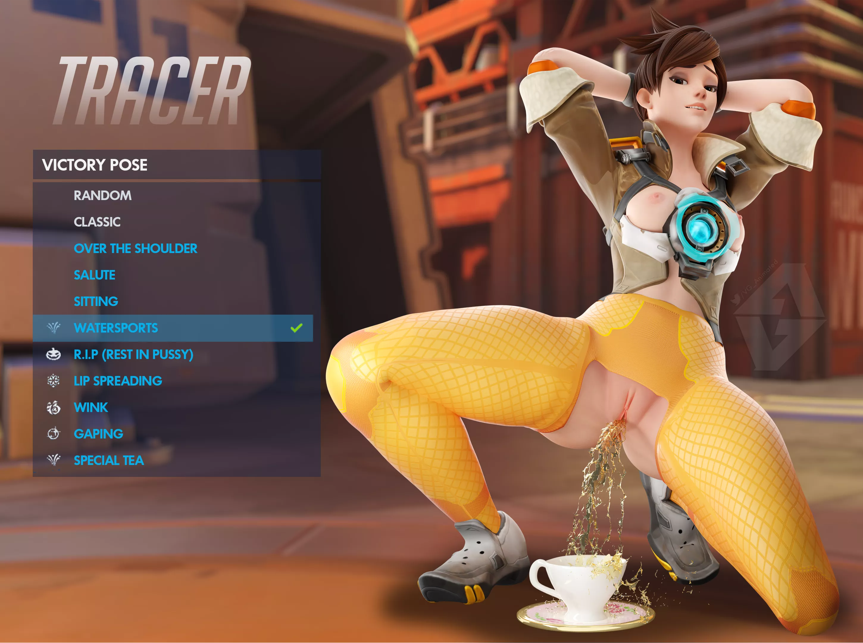 Tracer serves you a homemade drink (VGAnimated) posted by VGAnimated