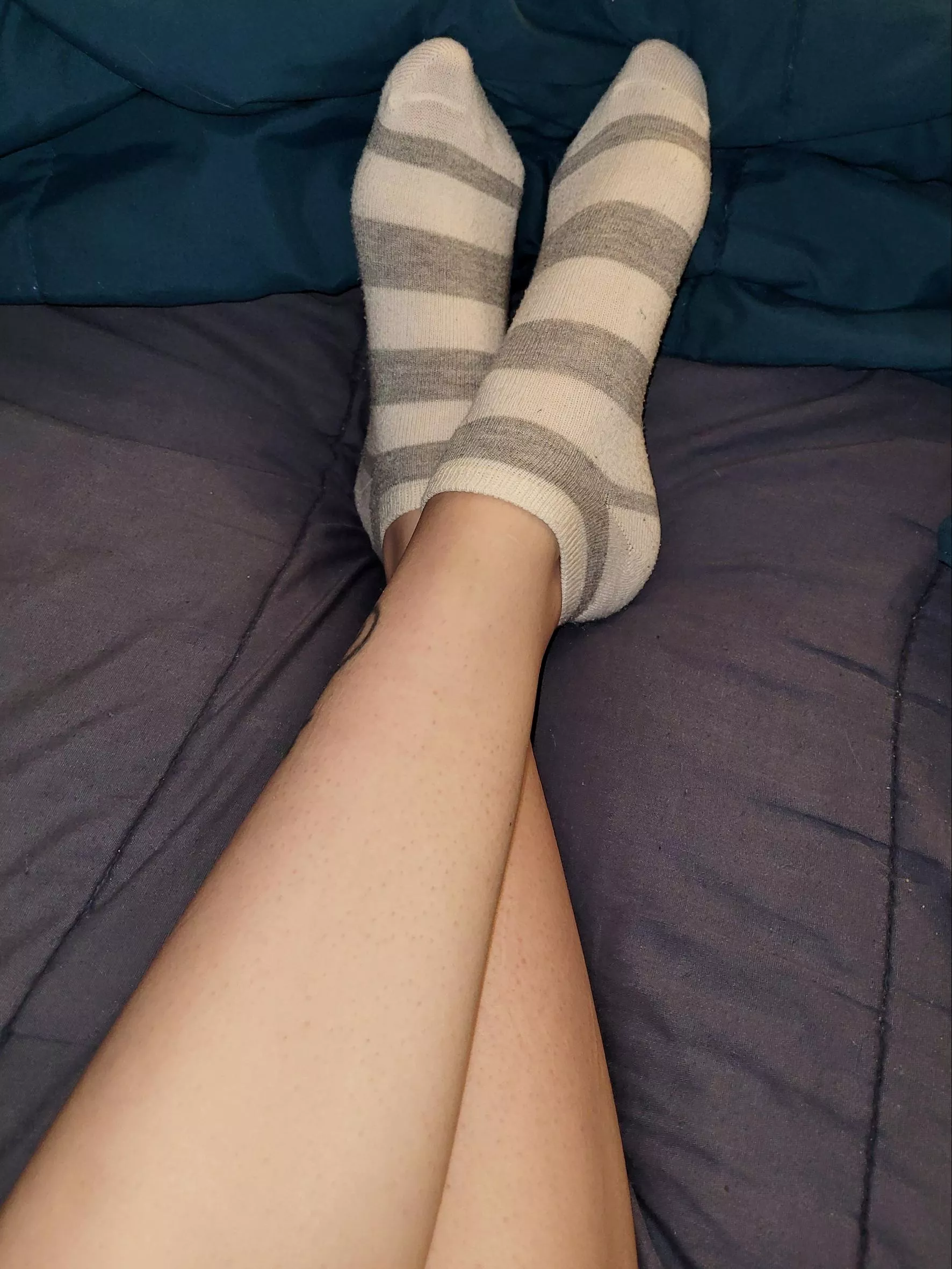 Treated myself to some new socks, I think they make my legs look sexy 😘 posted by socksbyclara