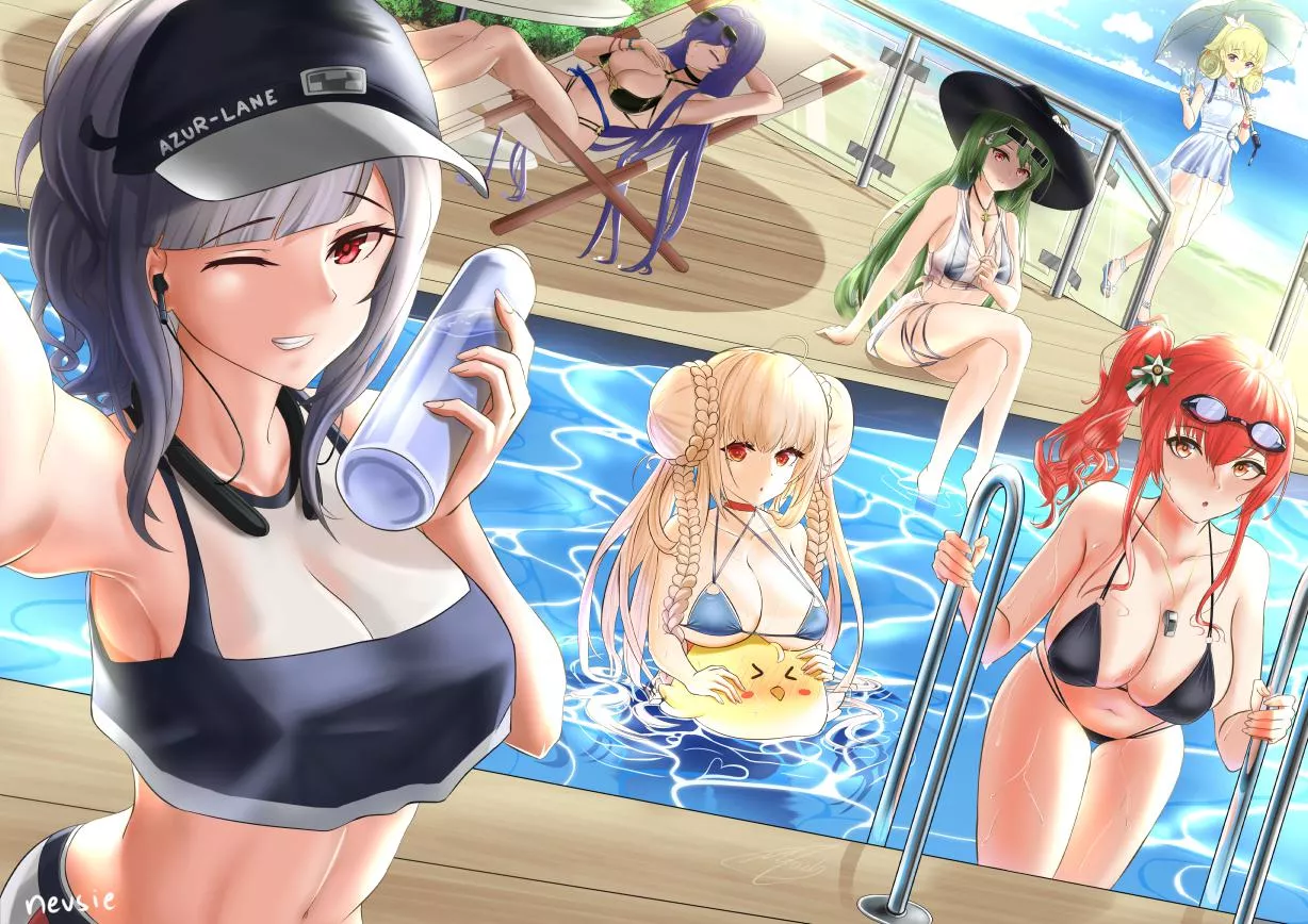 Trento, Zara, Formidable, Littorio and Giulio Cesare (Azur Lane) posted by Terran117