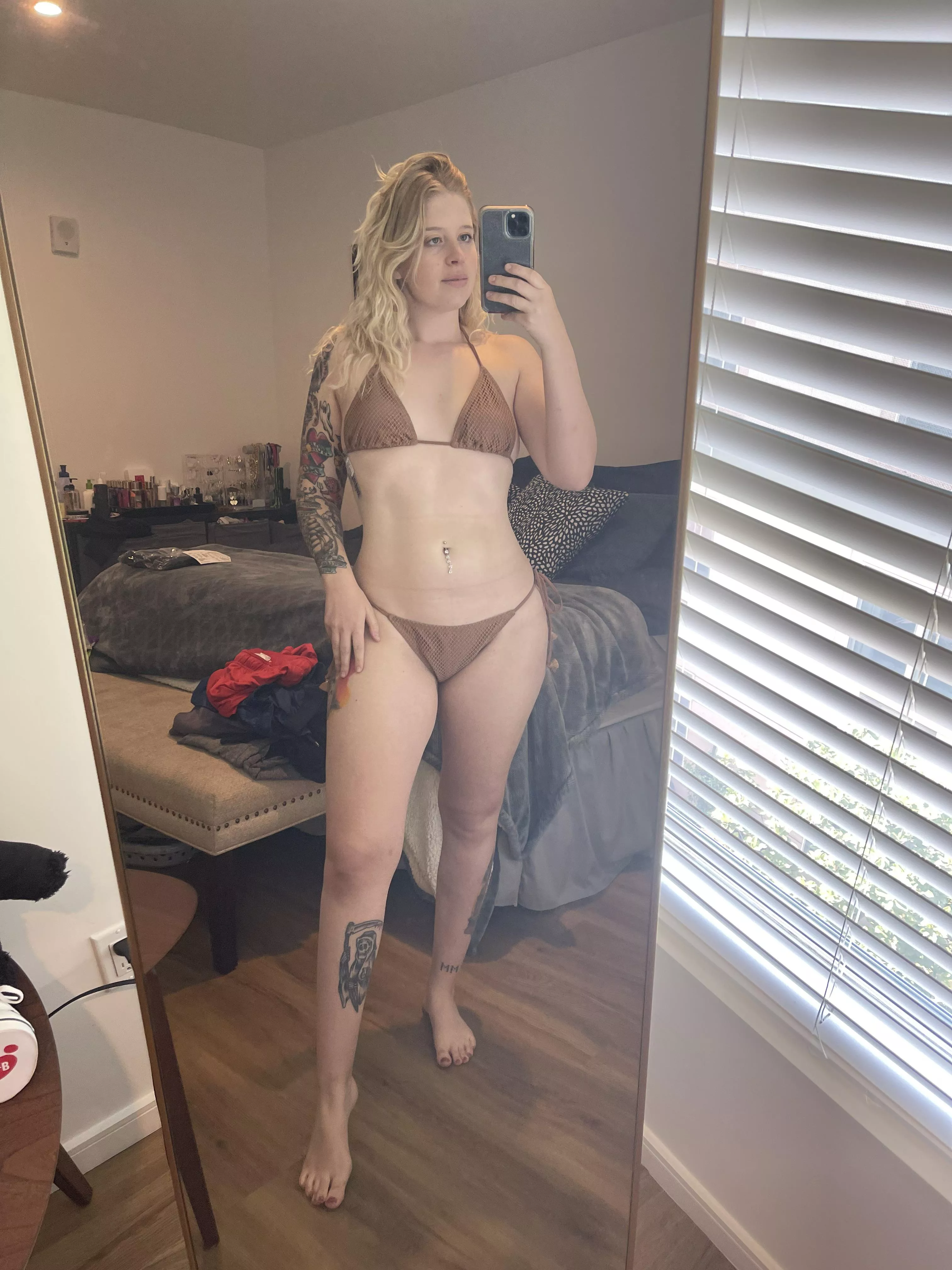 Trying on bikinis for my trip to Hawaii next week - what do you think? 😇 posted by ofparkerpreroll