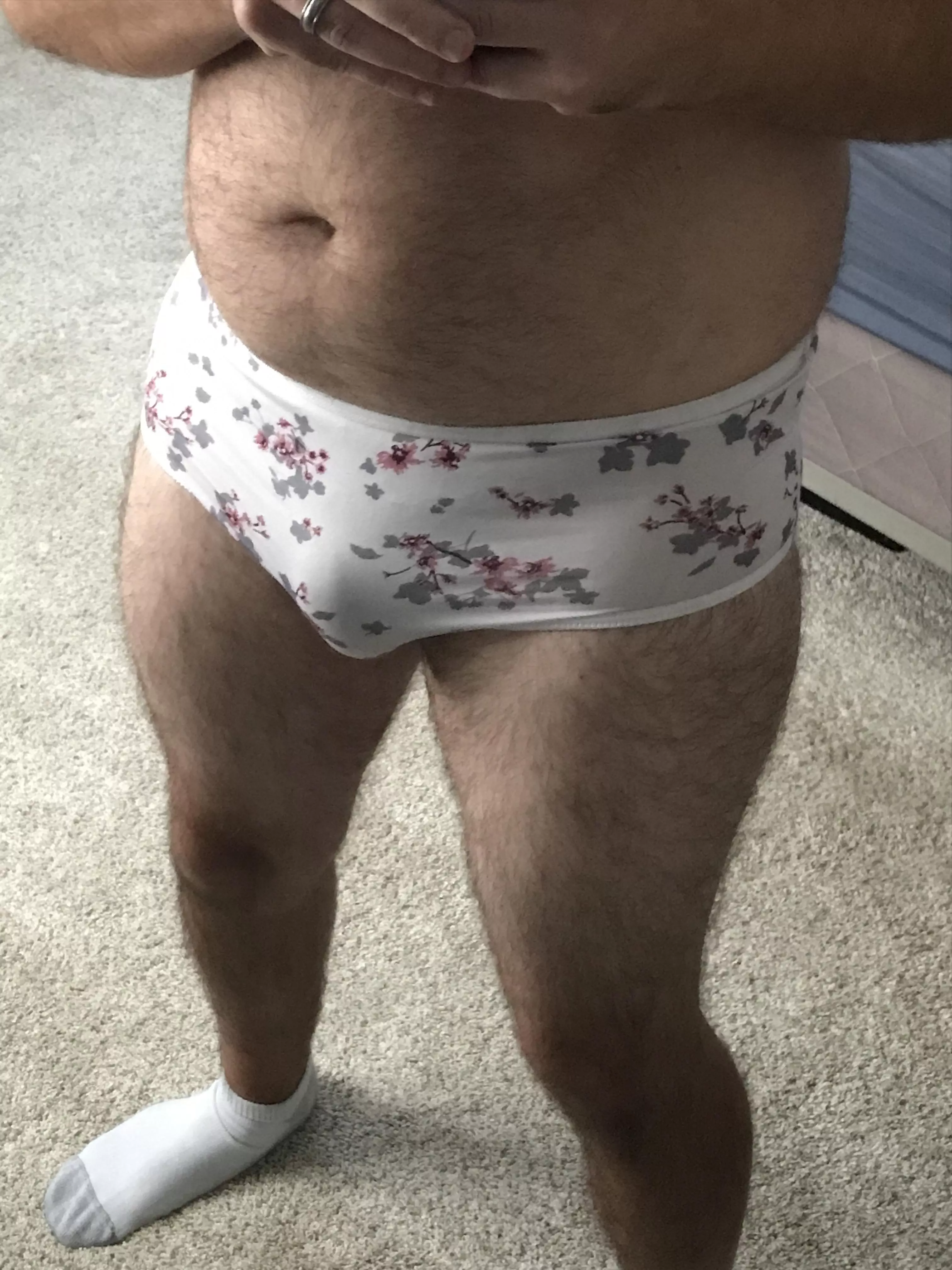 Trying on wife’s panties posted by newb86732