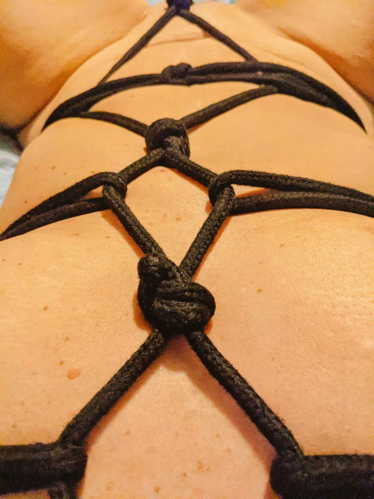 Trying some rope play for the first time ....you should see my lips between the strands! posted by peekinmypanties