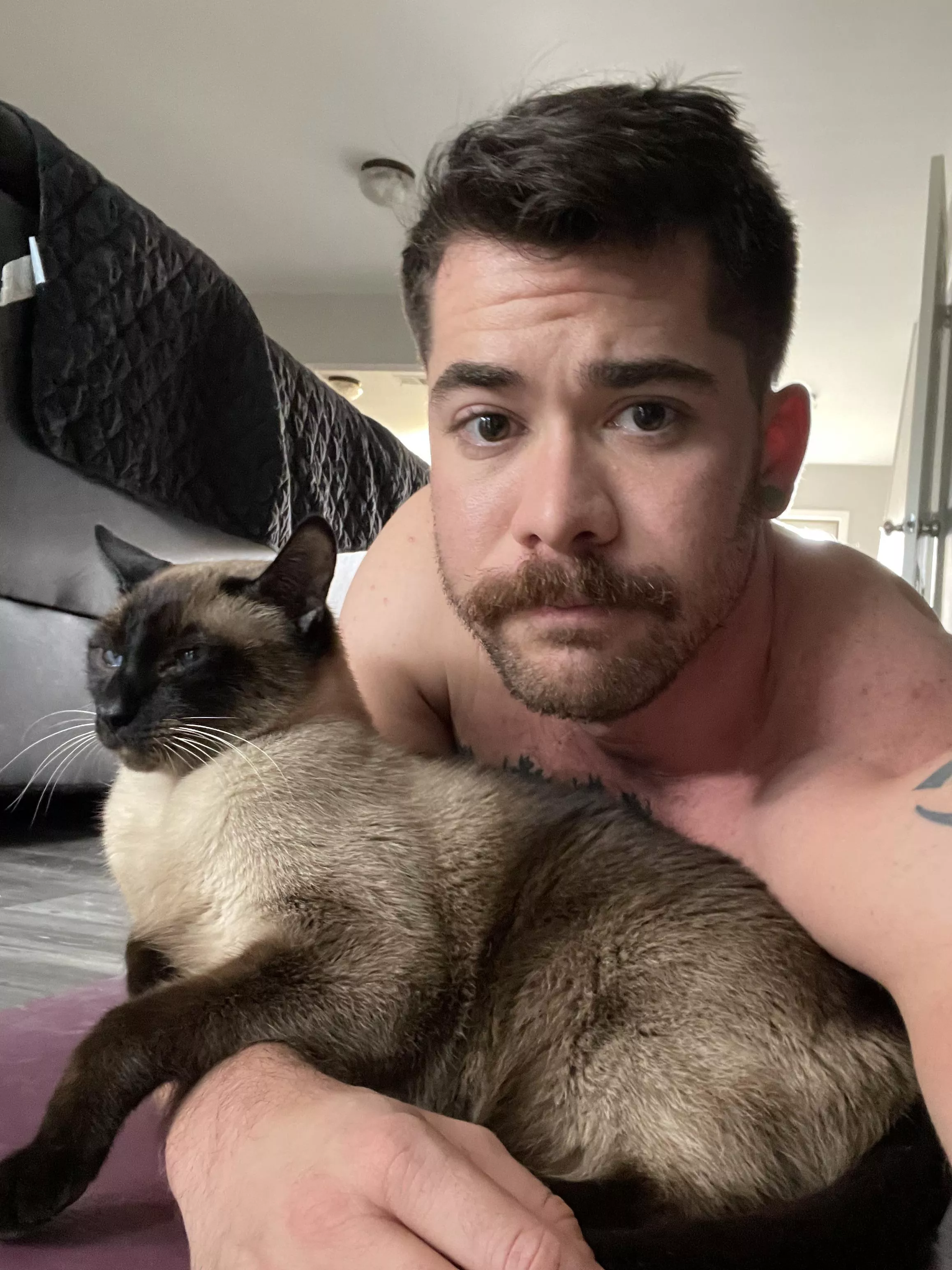 Trying to do yoga but the cat wanted snuggles posted by thatyogafvcker