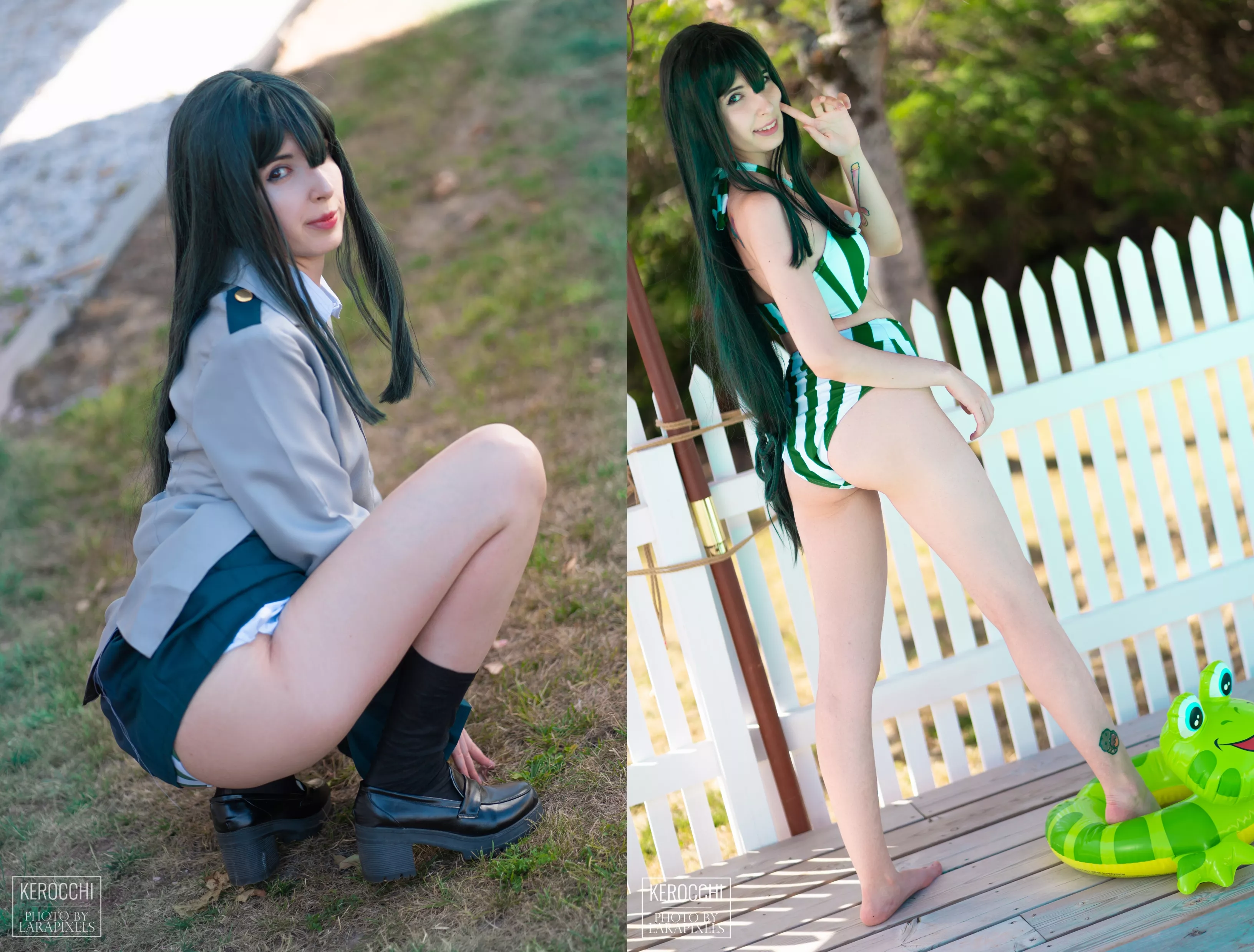 Tsuyu Asui uniform and bikini! ðŸ’š ~ Kerocchi posted by kerocchi