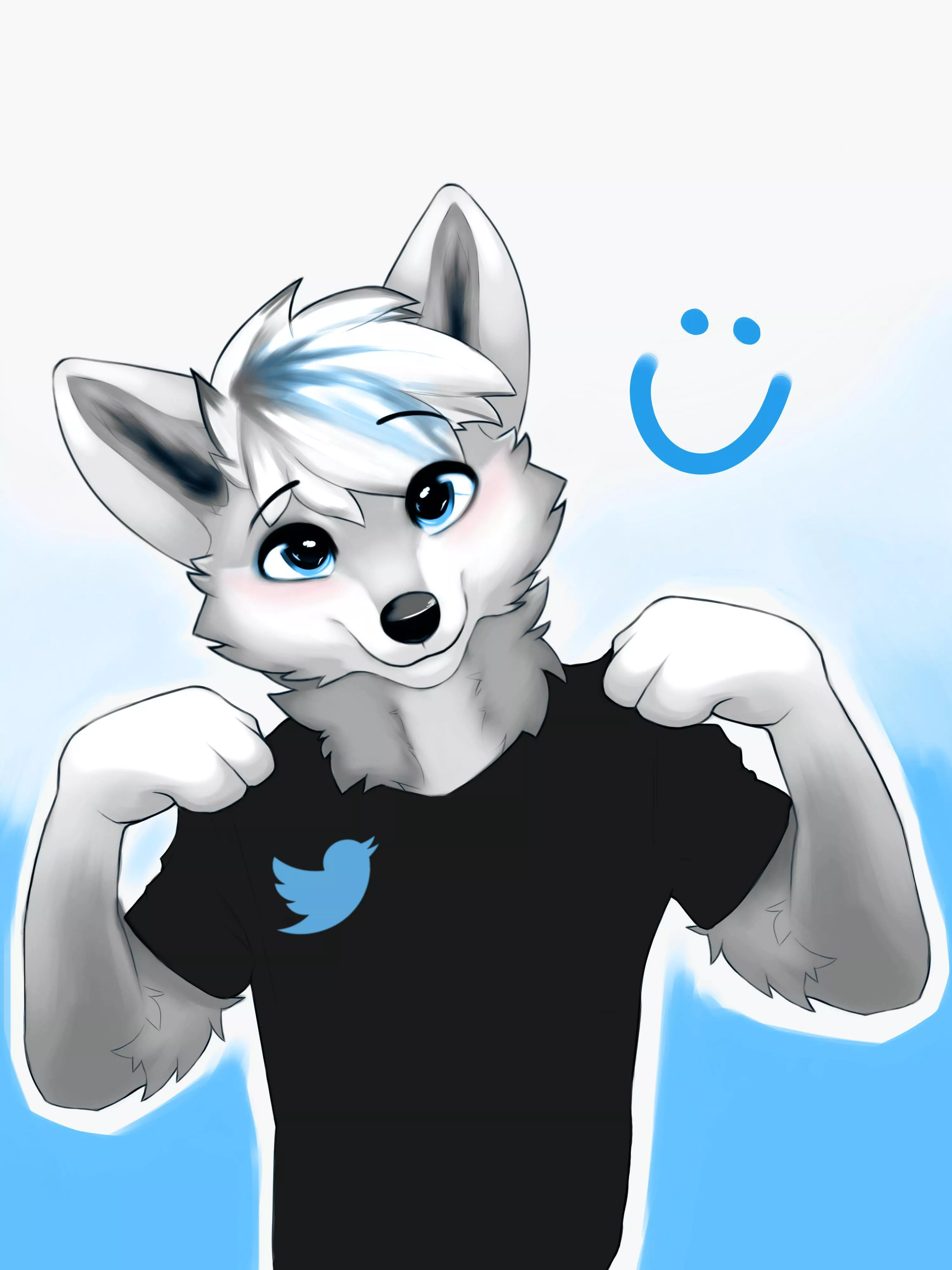 twitter wolf :D (art by me- twitter @X4Ash) posted by AshX4