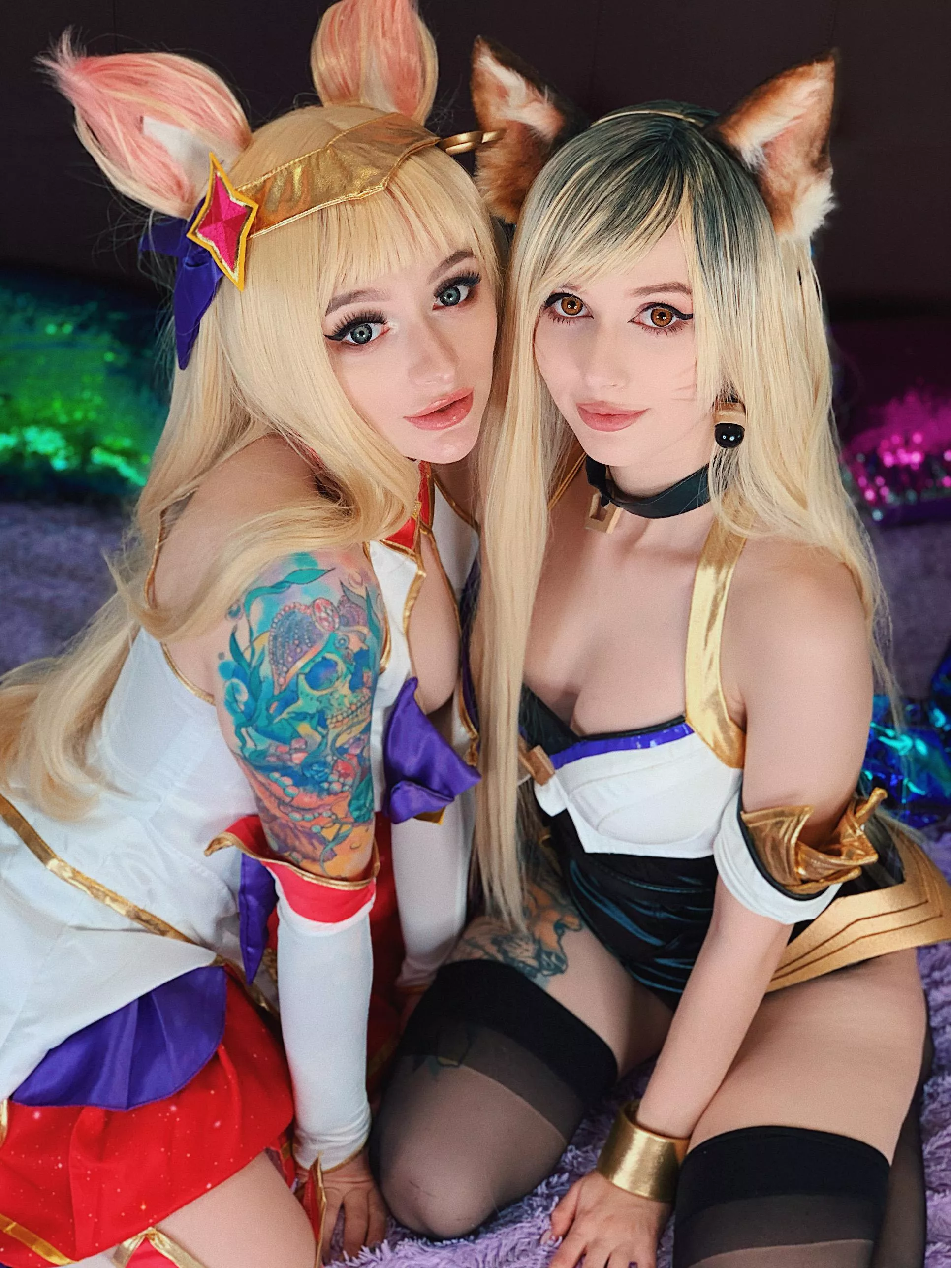 Two Ahri from League of Legends by Purple Bitch and Leah Meow posted by purple_bitch