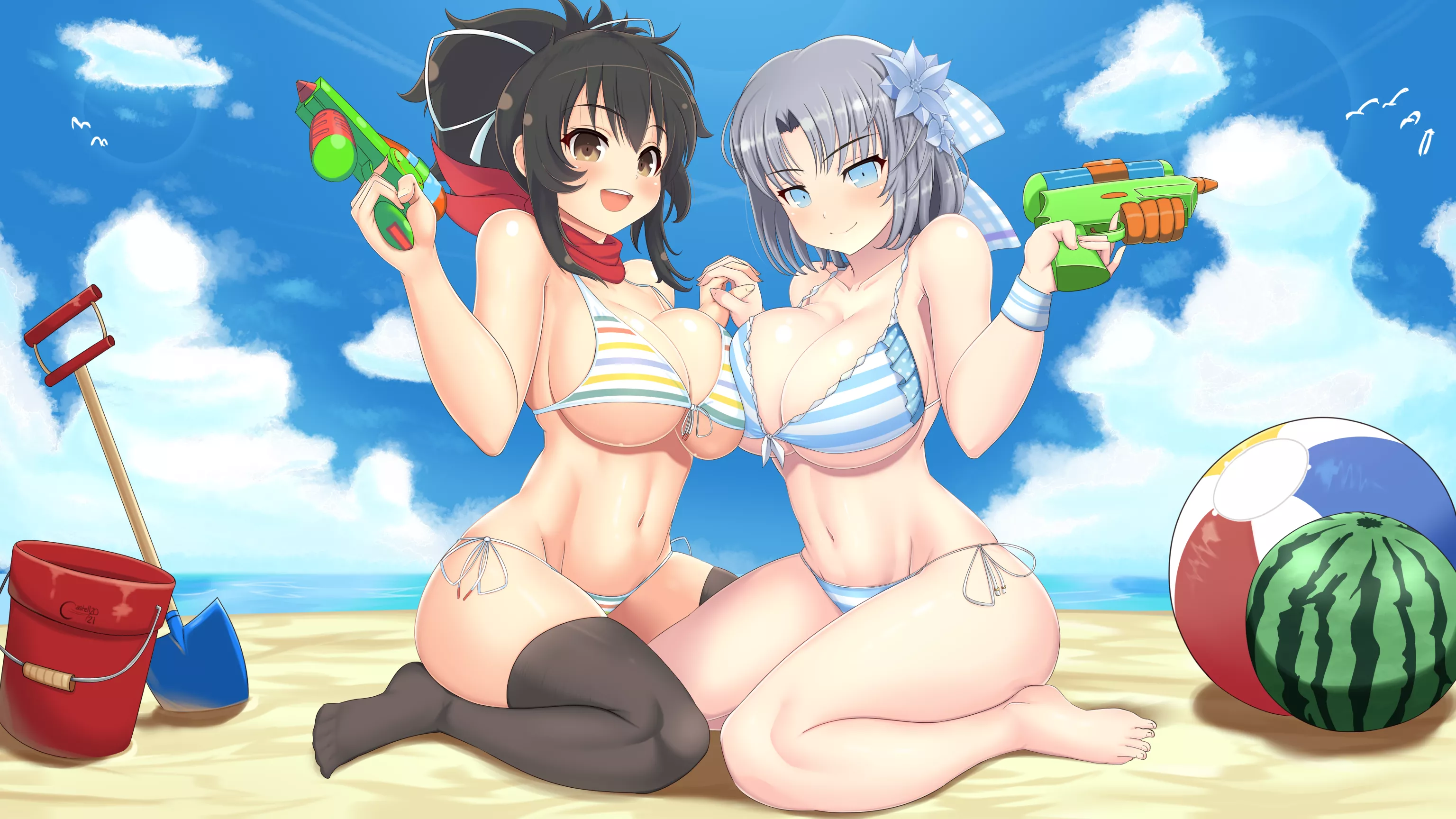 Two beauties in swimsuits are always better than one. posted by ok2ed