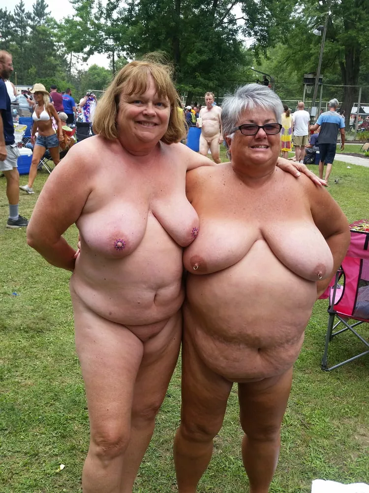 Two chunky mamas posing for pictures at Nudes a Poppin posted by Udderluvr2020