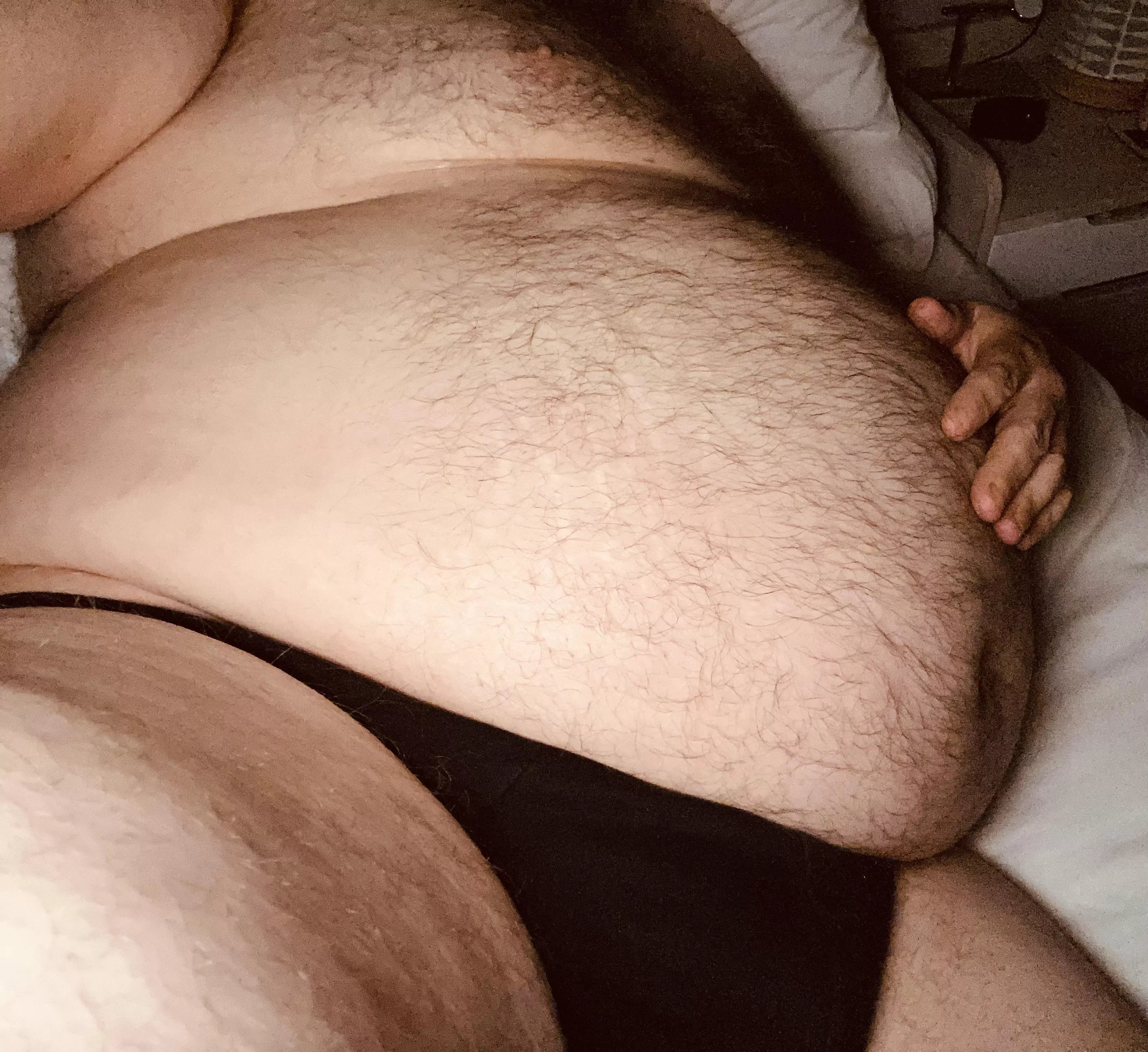 Two days into this super tight pair being stretched across my big sweaty ass and my big hanging balls. They’re going to smell so good…. posted by FatBrianBristol