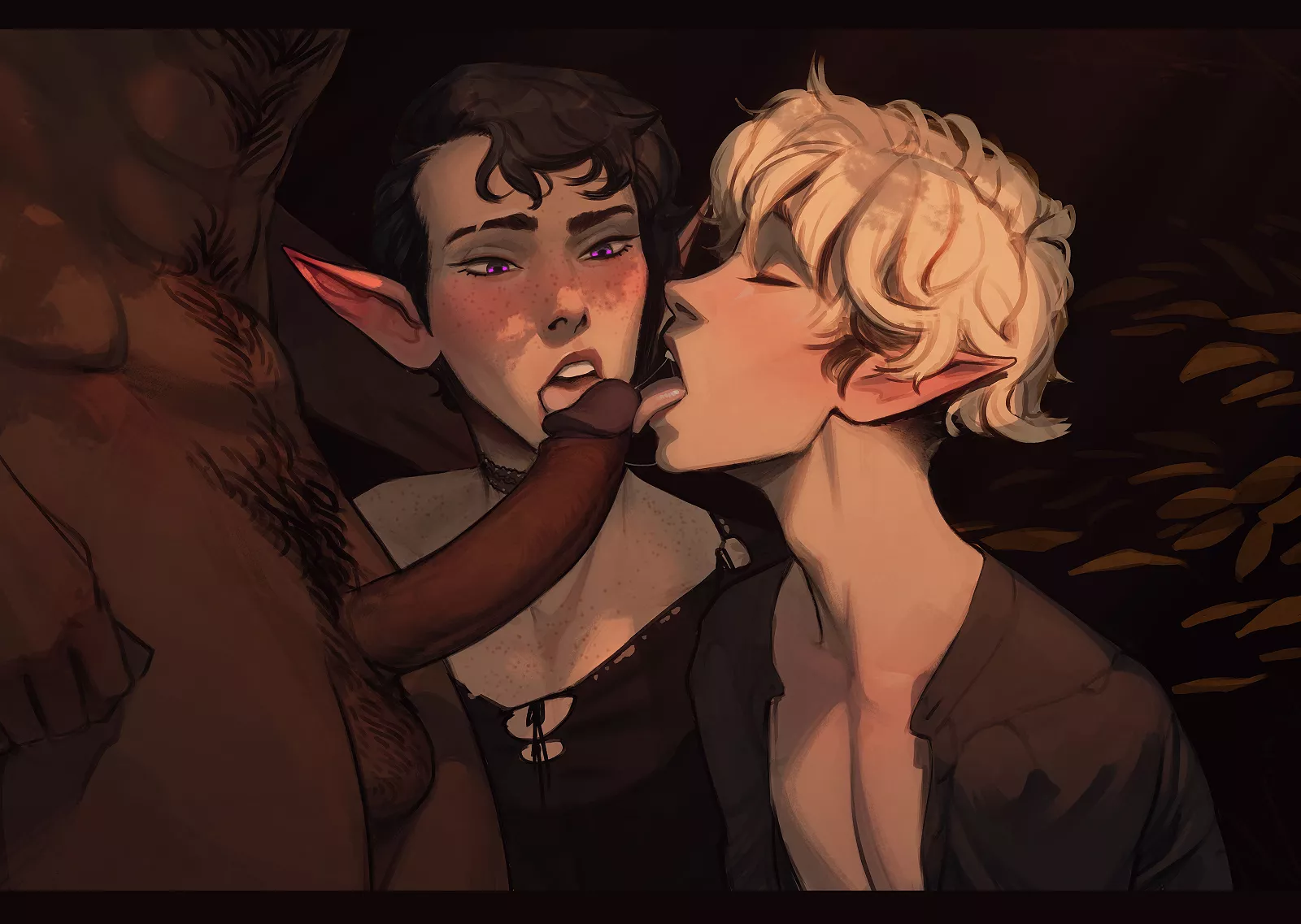 Two elves giving a good suck/lick (artist: incase) posted by blubberfeet