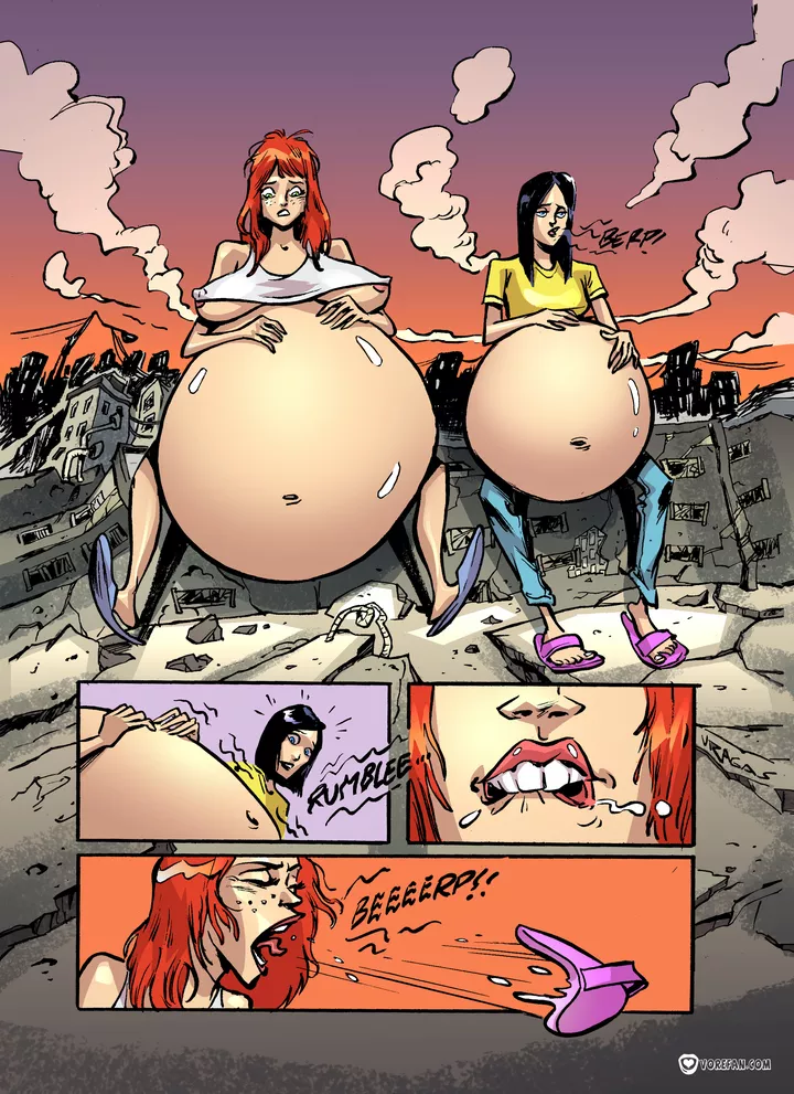 Two Giantesses, One City (GTS, vore, same size vore, vore belly) posted by CezarNix