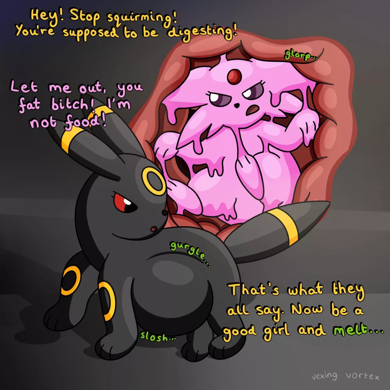 Umbreon Vore (by vexing-vortex on Furaffinity) posted by throwaway_clementine