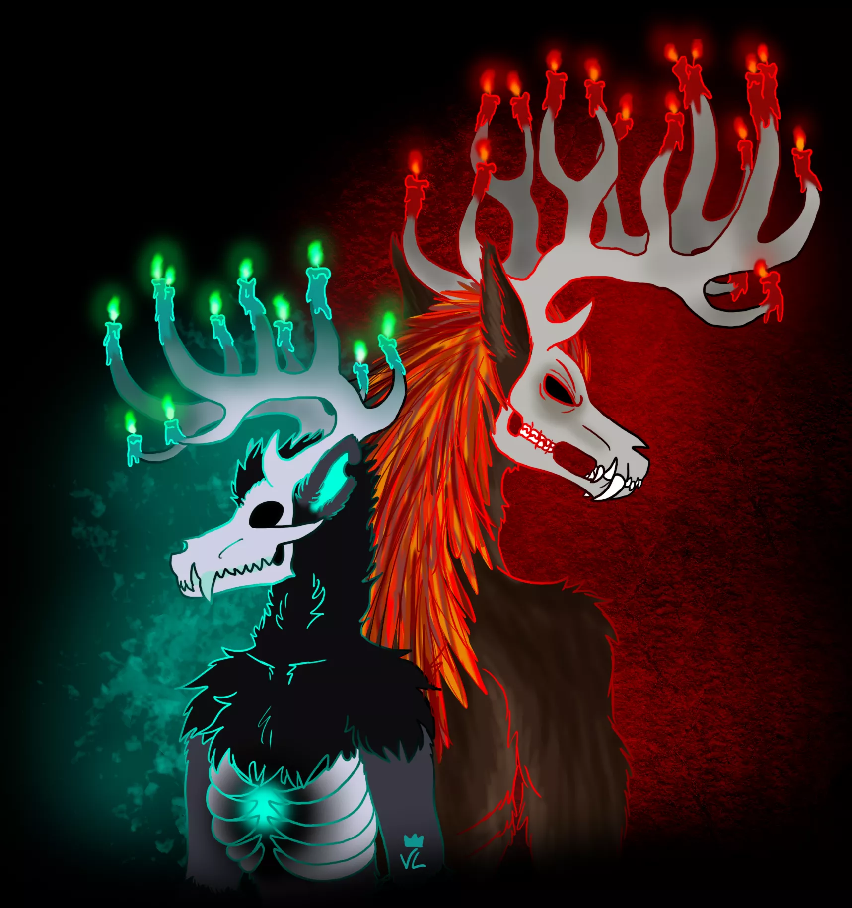 Undeads, Antlers, and Candles (OC) posted by Void-Lizard