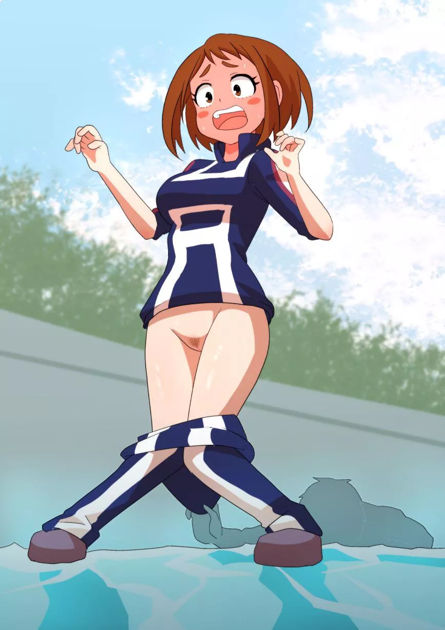 Uraraka’s pants coming down posted by black-winter-