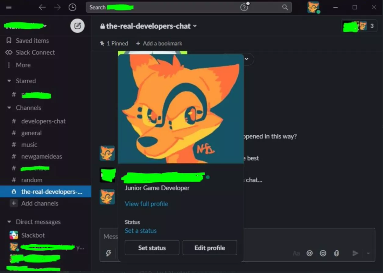 Using my furry avatar as profile picture in my Slack workplace, let the chaos begin XD posted by Krallorddark