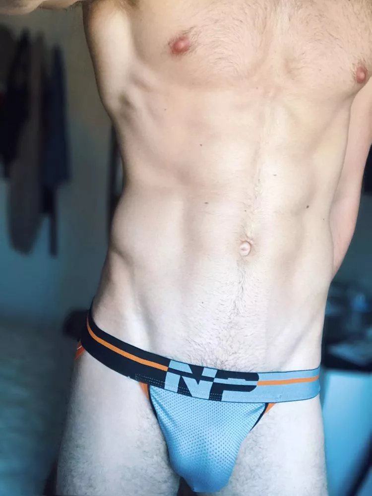 V in a jock posted by otterbrawn