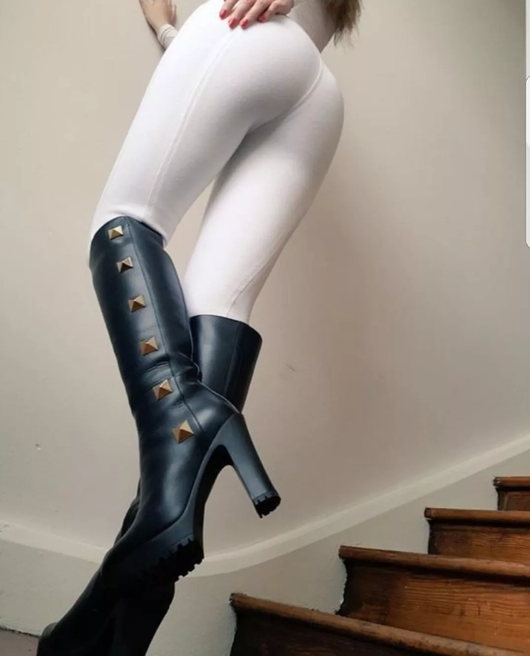 Valentino black leather boots posted by SpoiltPrincessG