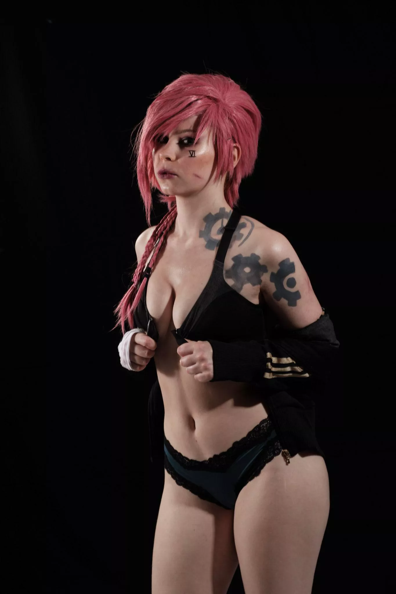 VI from Arcane undressing after workout by MisaCosplaySwe posted by MisaCosplaySwe