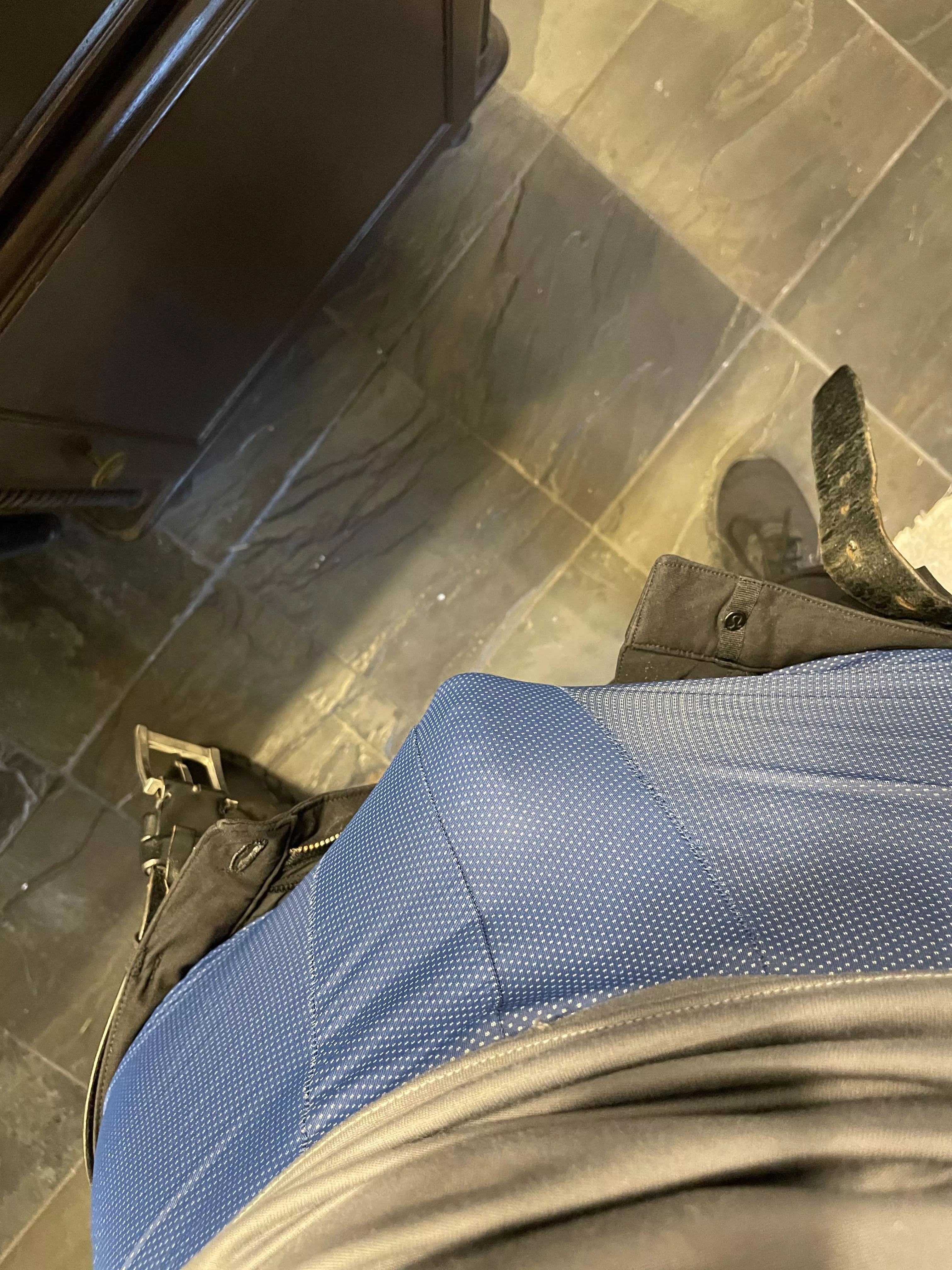 View under the dress pants today. Any women willing to come and peel these off? [m] posted by ap4444