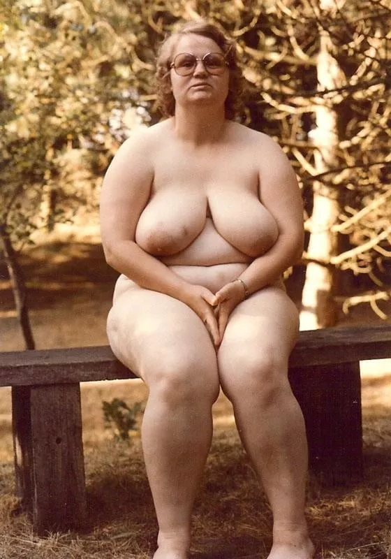 Vintage BBW nudist sitting on a bench posted by Udderluvr2020