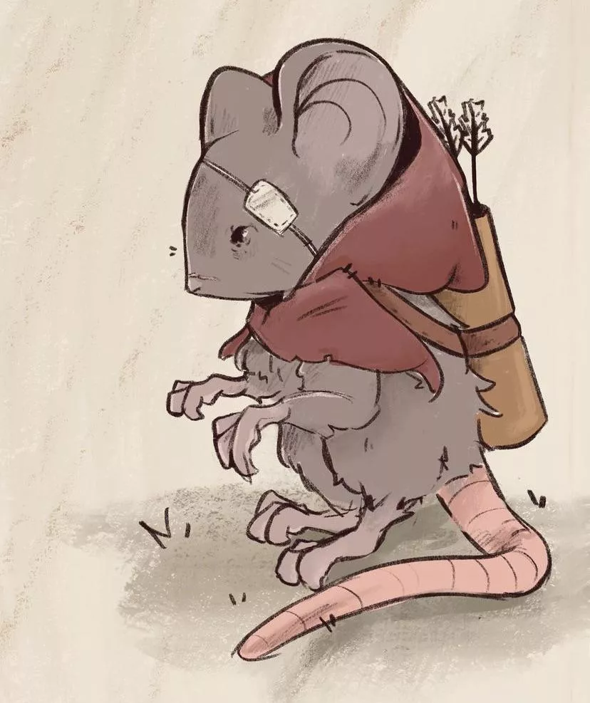 Wandering / adventuring mouse (art by me) posted by lemur8182698