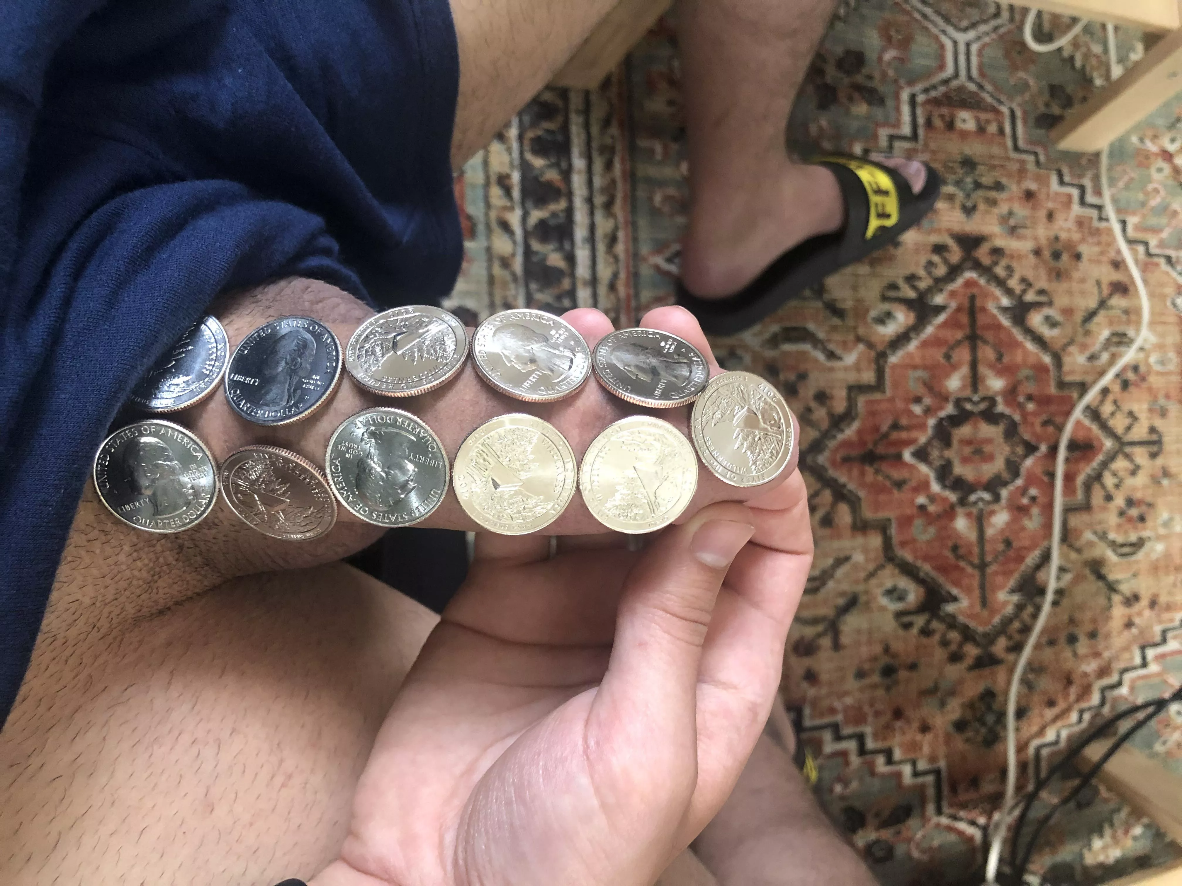 Wanted to see how many coins I could balance on my semi posted by Reddituser_0002