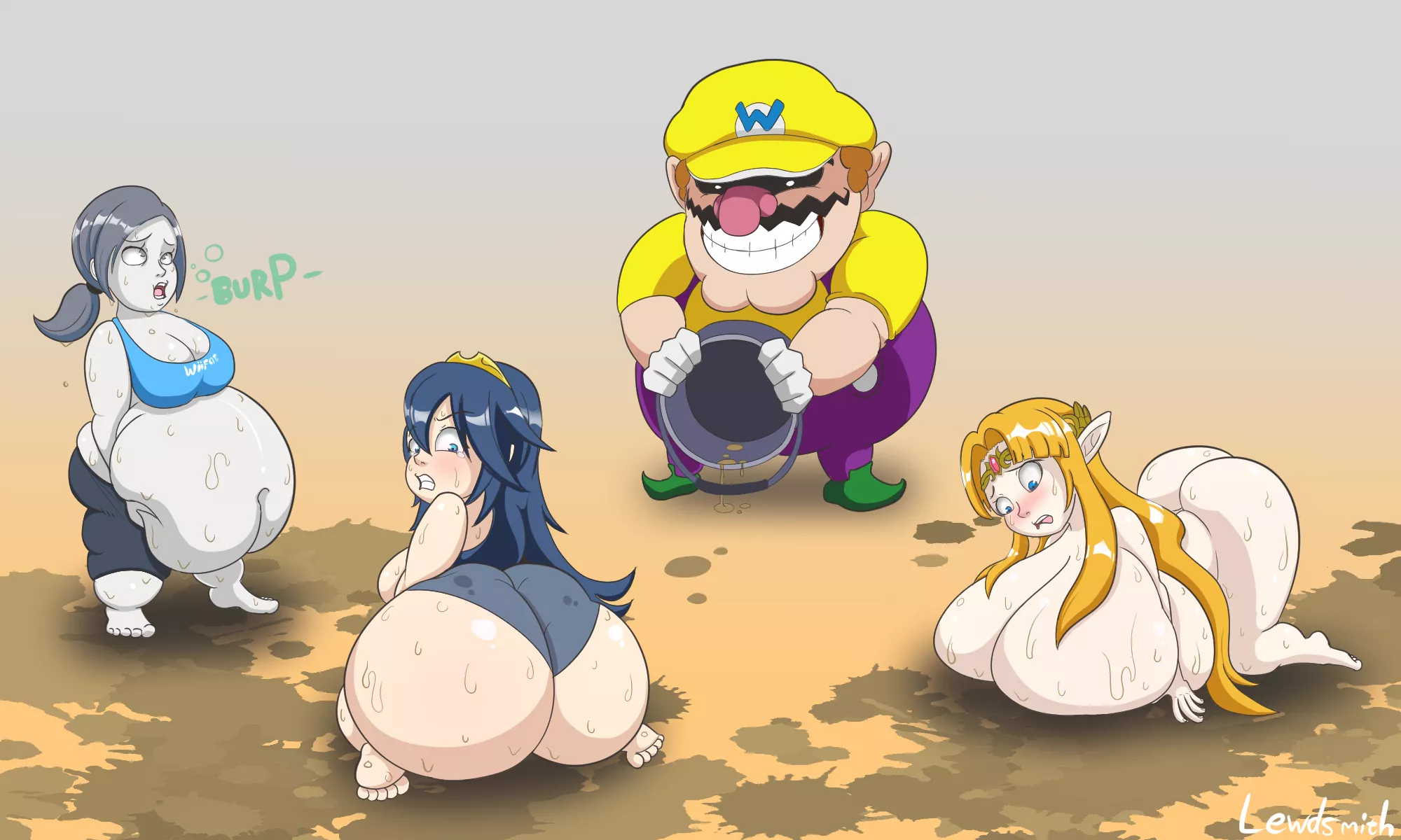 Wario strikes again [shrinking/shortstack tf, weightgain, expansion] posted by Lewdsmith